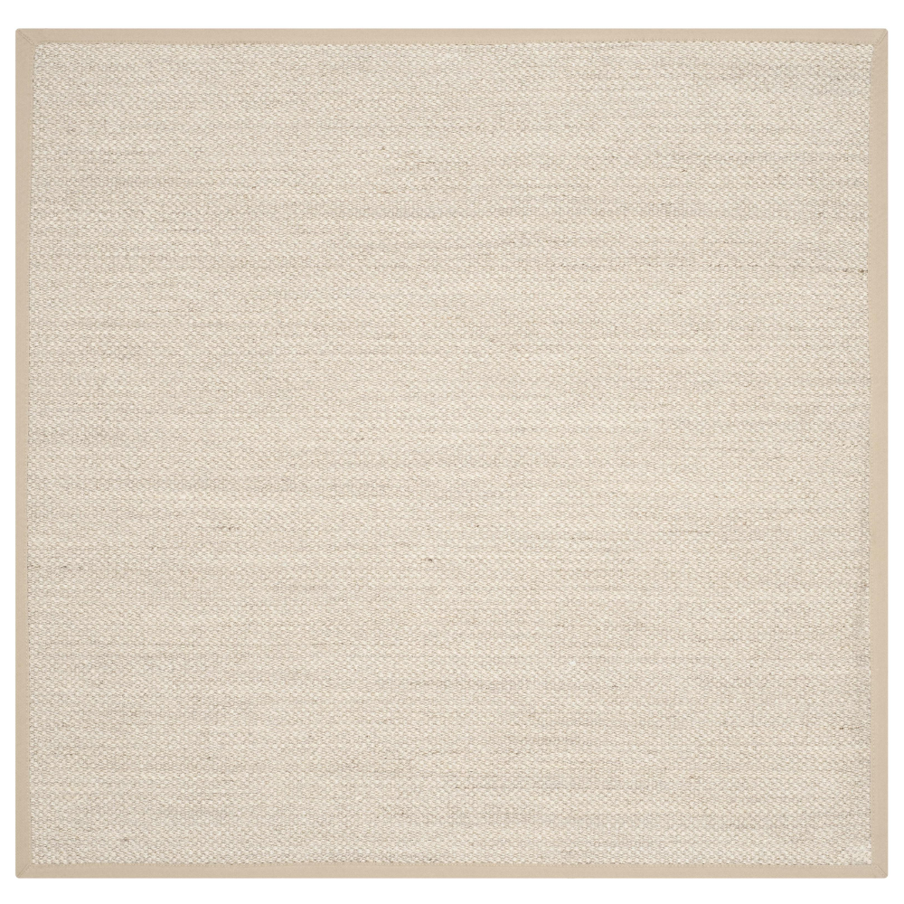 Highland Dunes Torbin Machine Woven/Power Loomed Jute/Sisal Marble/Linen Rug. Square 9′ x 9′