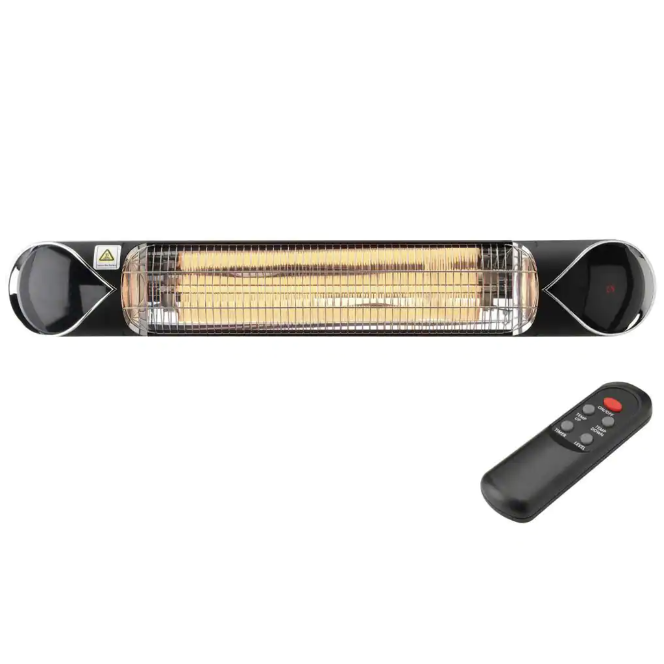 Hanover Electric Infrared Carbon Heat Lamp with Mounting Bracket and Remote Control. 131 Sq. Ft.. Black