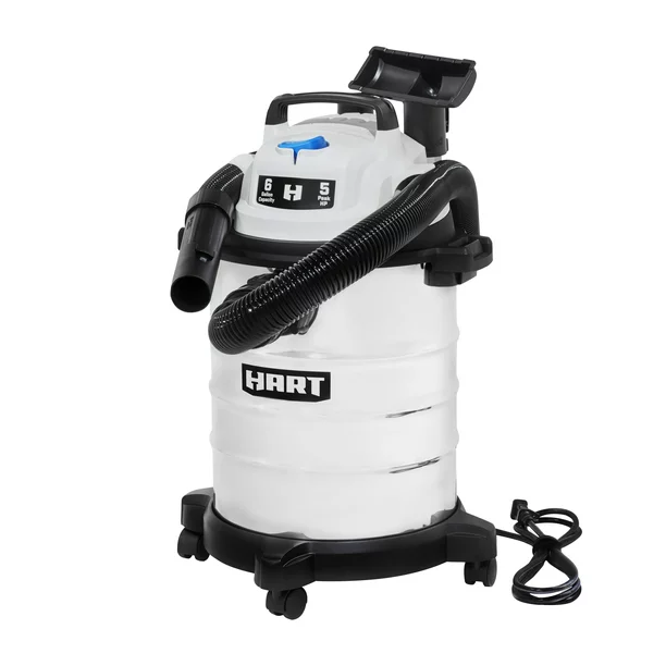 Hart 6 Gallon 5 Peak HP Stainless Steel Wet/Dry Vacuum With Cartridge Filter. VOC608S 3702
