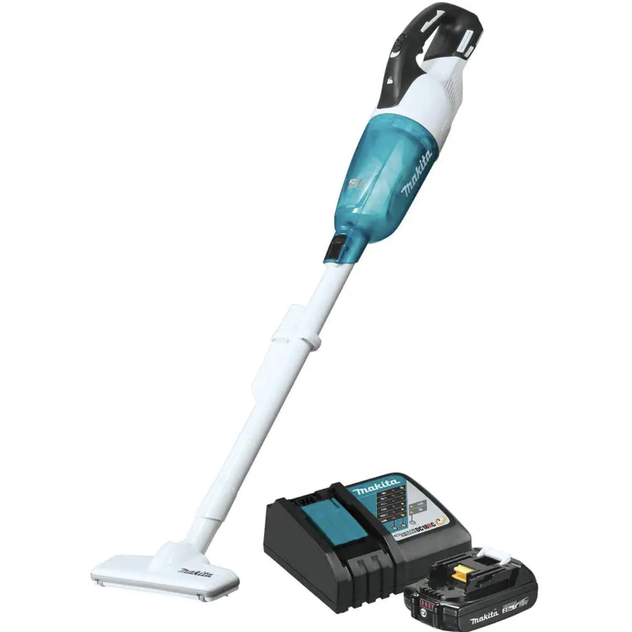 Makita 18-Volt LXT Lithium-Ion Compact Brushless Cordless Vacuum Kit. 2.0 Ah (XLC03R1WX4)