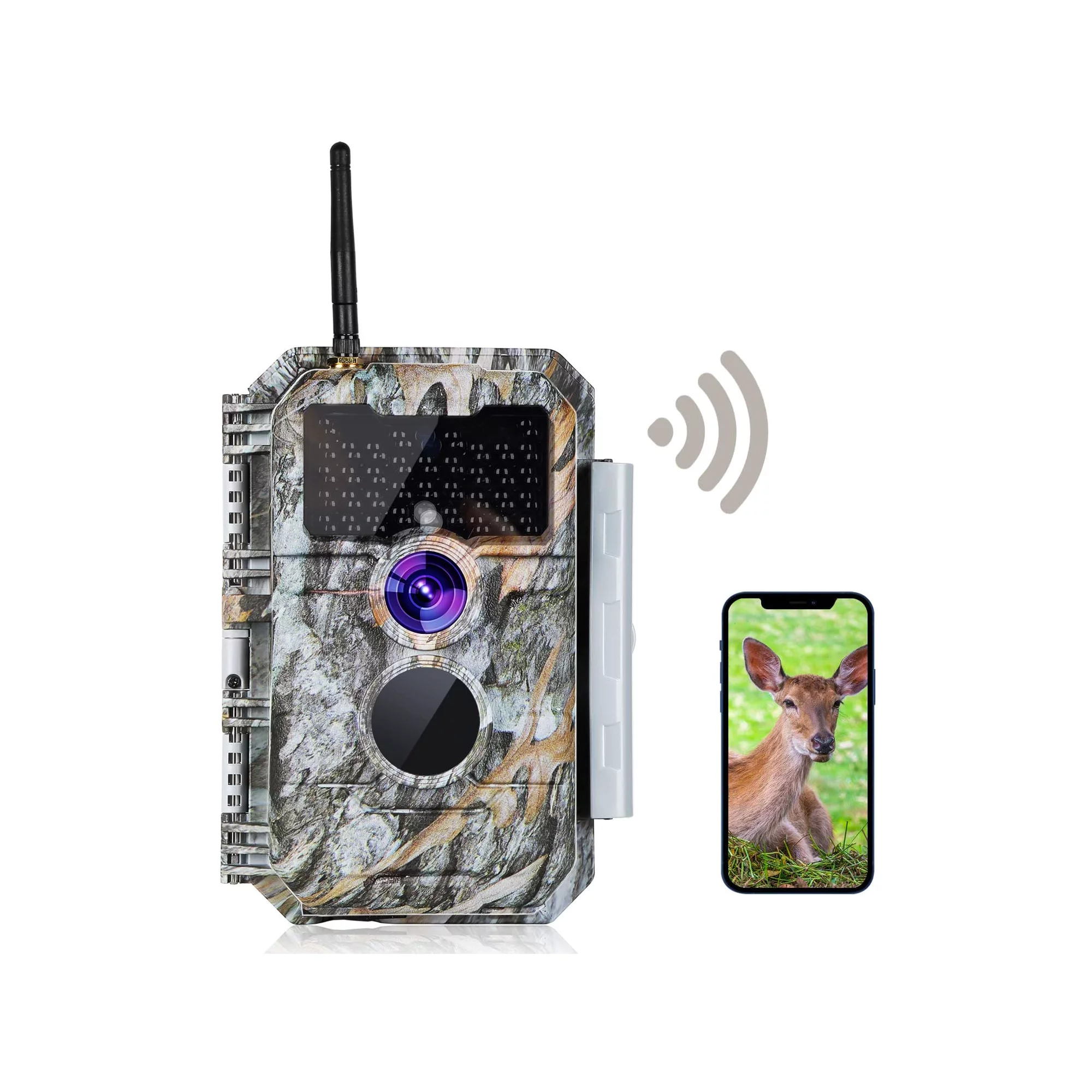 BlazeVideo Wireless Bluetooth WIFI Game Trail Deer Camera with Night Vision 24MP Photo 1296P H.264 MP4 Video Motion