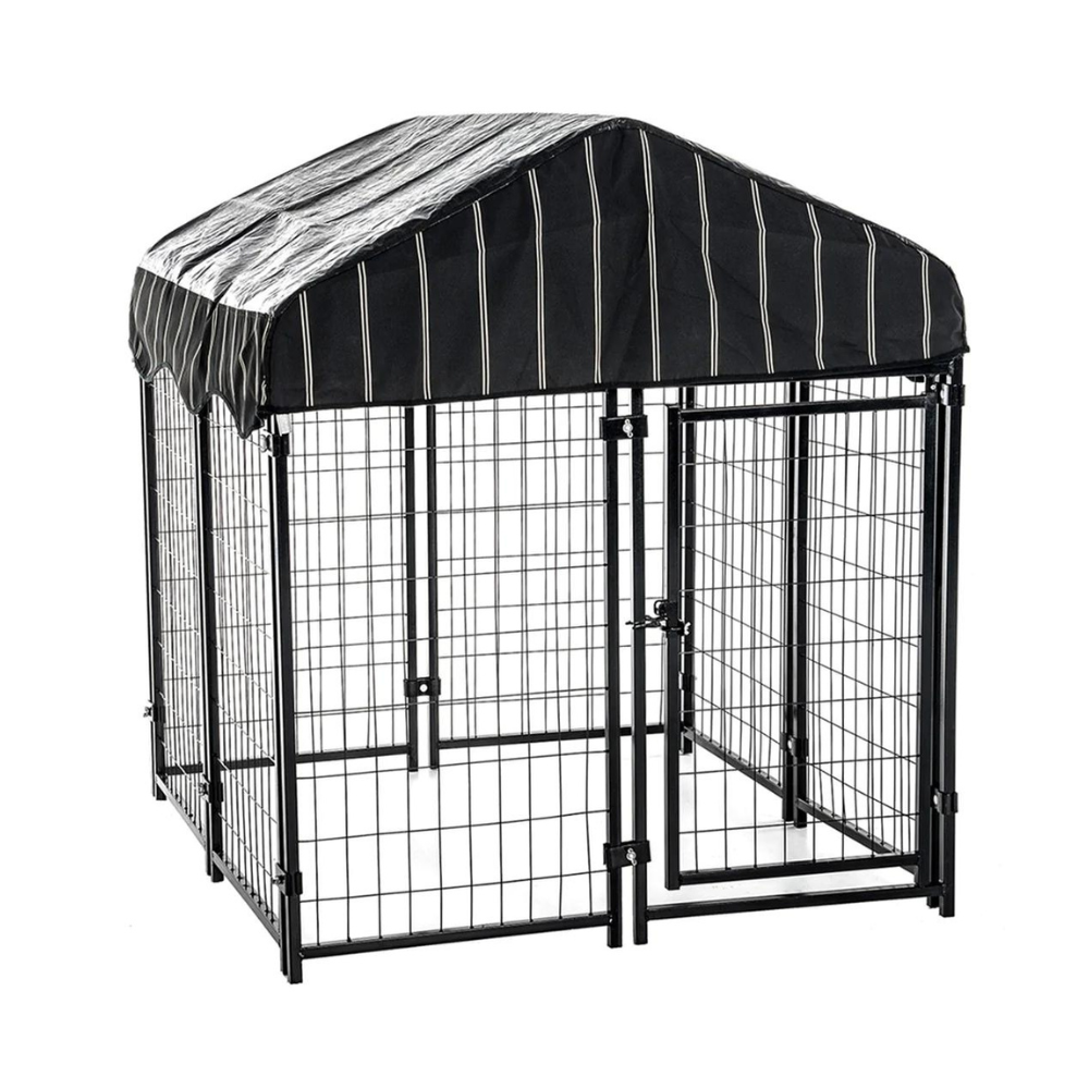 Lucky Dog 4′ x 4′ x 4.5′ Uptown Welded Wire Dog Kennel w/ Waterproof Cover