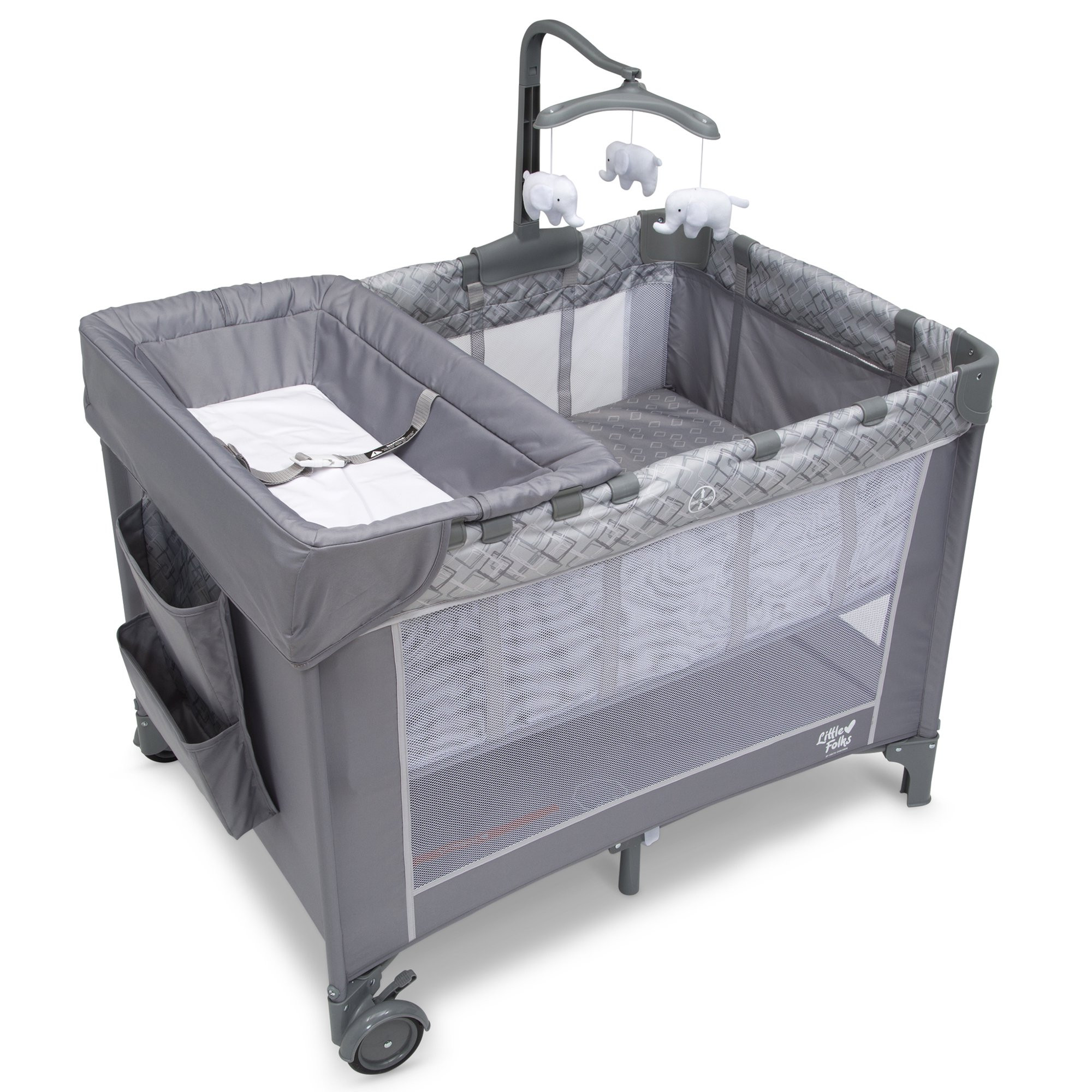 Little Folks by Delta Children LX Deluxe Play Yard with Removable Bassinet and Changing Table. Square Root