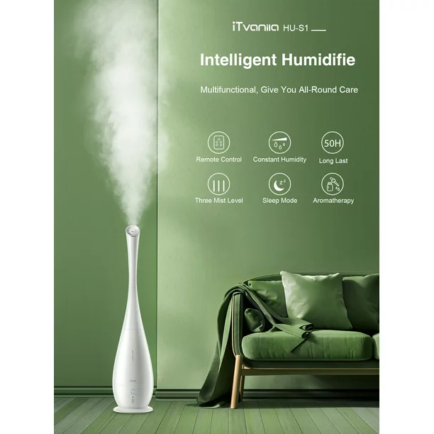 iTvanila Cool Mist Humidifiers Large Room. 5L Floor Humidifier For Bedroom