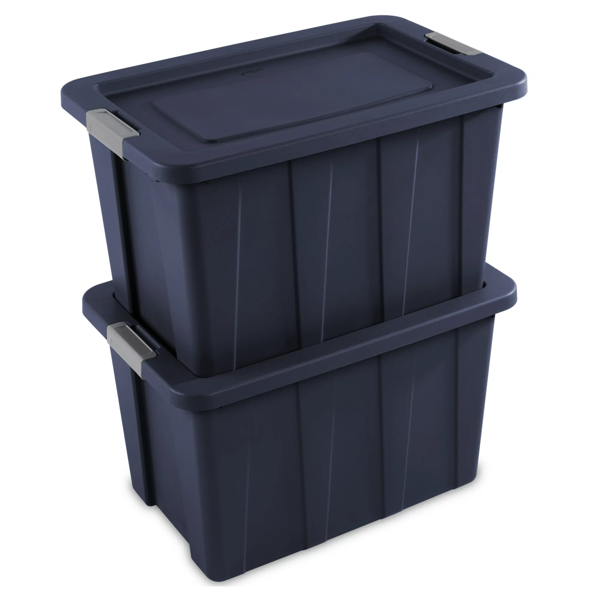 Sterilite 30 Gallon Latching Tuff1 Tote Plastic. Dark Indigo. Set of 4