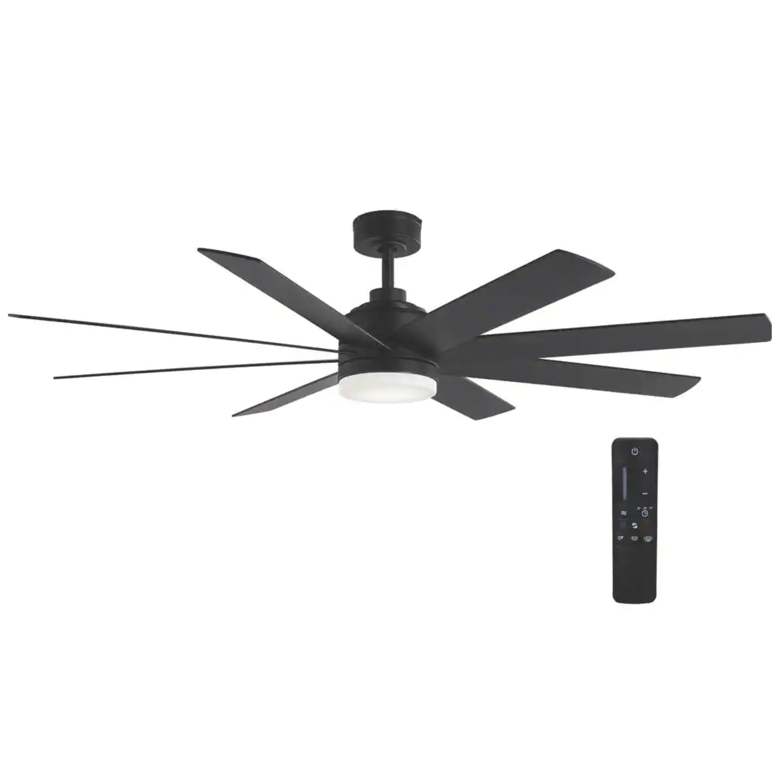 Home Decorators Collection Celene 62 in. LED Indoor/Outdoor Matte Black Ceiling Fan with Light & Remote Control with Color Changing Technology