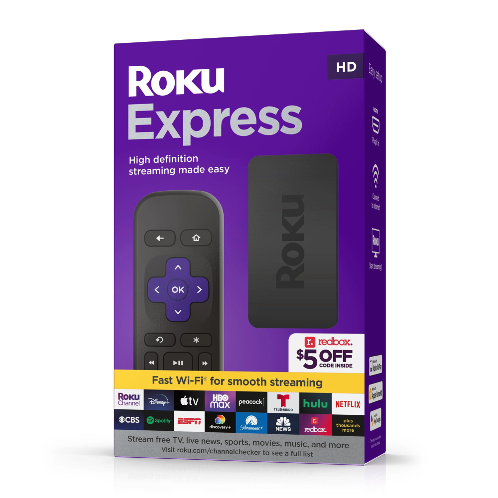Roku Express HD Streaming Device with High-Speed HDMI Cable and Simple Remote