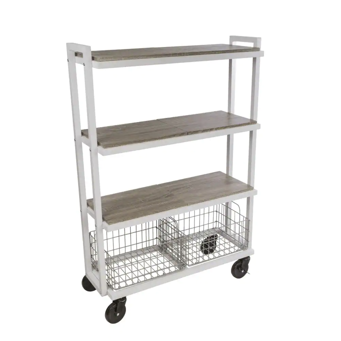 Atlantic 4-Tier Steel Cart System Wide in White