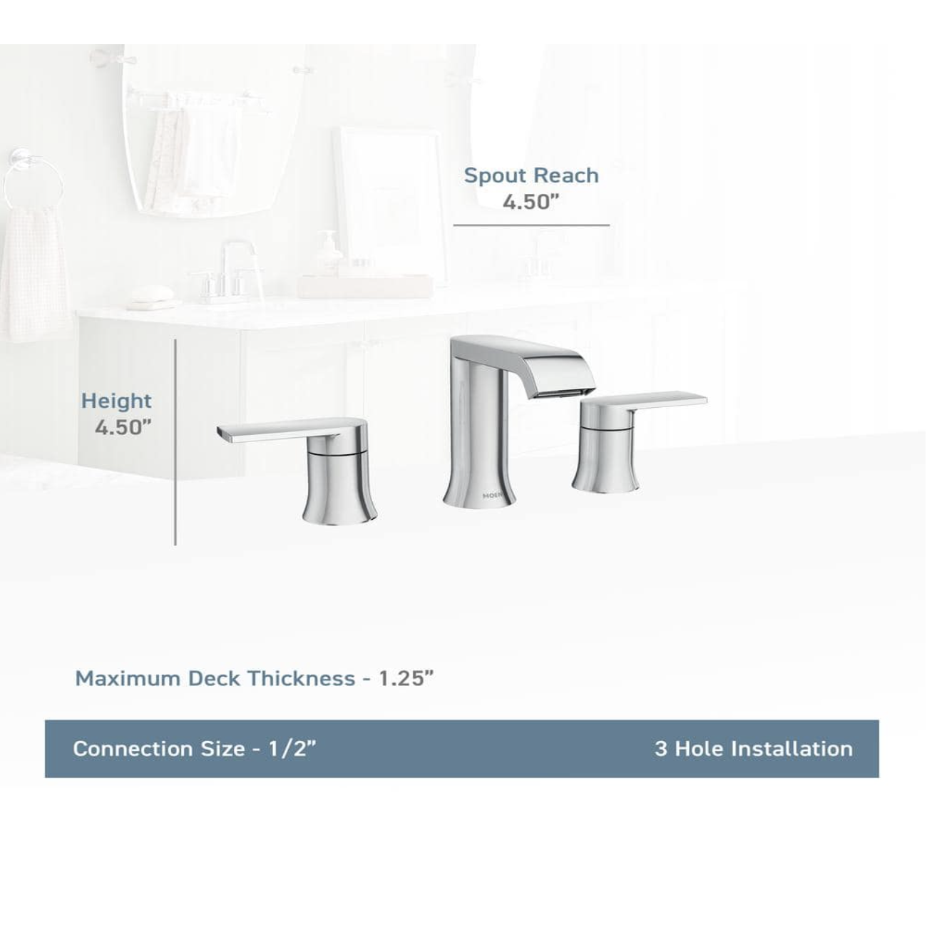 Moen Genta 8 in. Widespread 2-Handle Bathroom Faucet in Chrome (2-Pack)