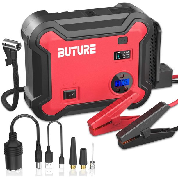 Buture Portable Car Jump Starter with Air Compressor 150PSI 2500A 23800 mAh Battery Booster Pack All Gas/8.0L Diesel