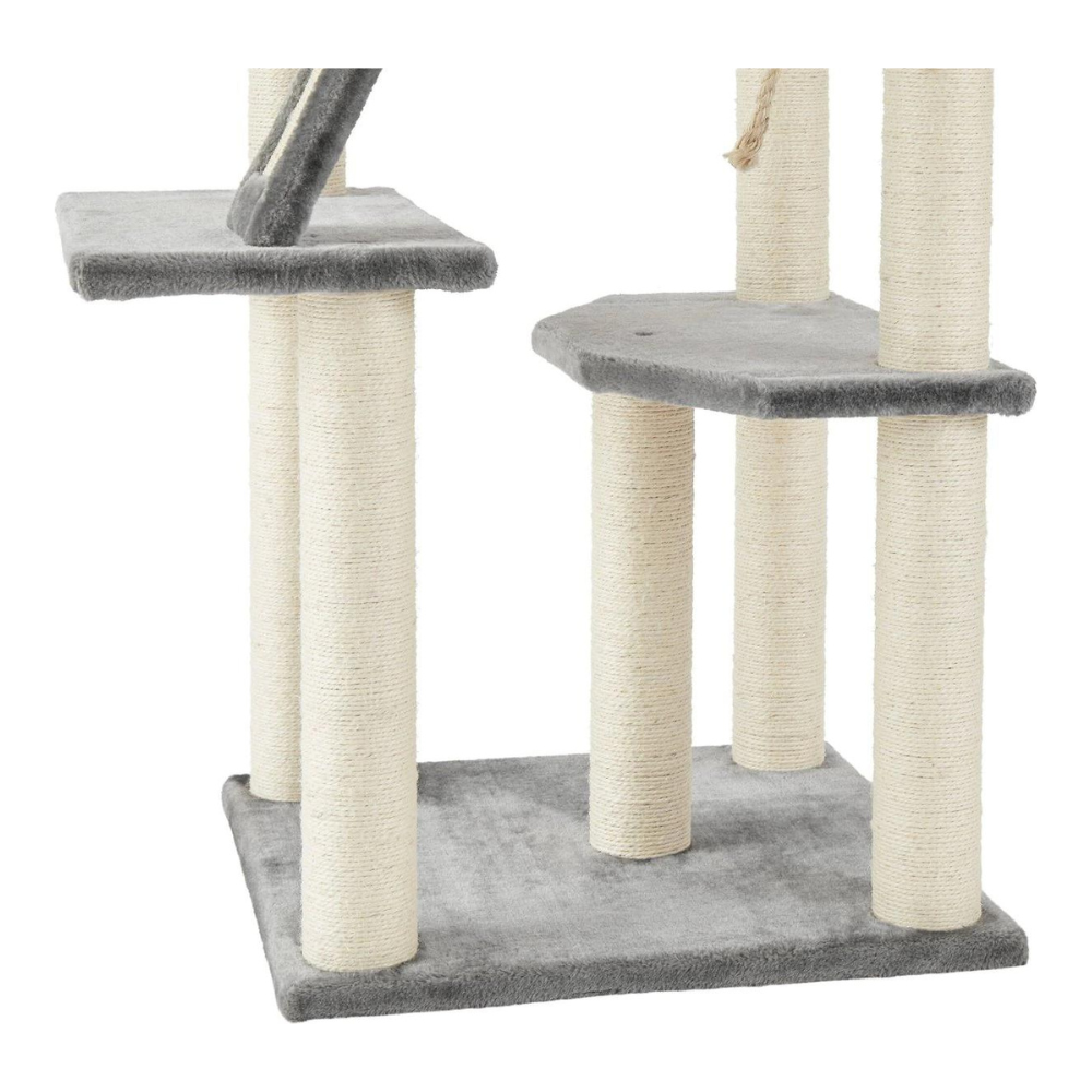 Frisco 68-in Faux Fur Cat Tree & Condo. Gray