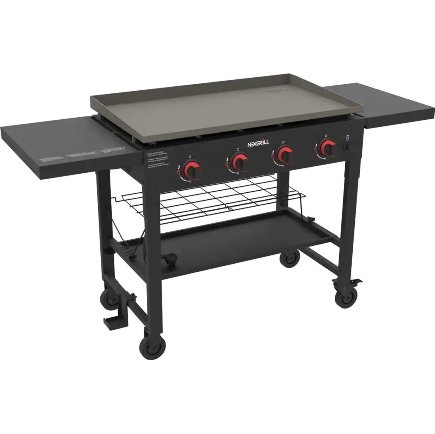 Nexgrill 4-Burner Propane Gas Grill in Black with Griddle Top