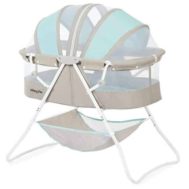 Dream On Me Karley Bassinet In Blue And Gray