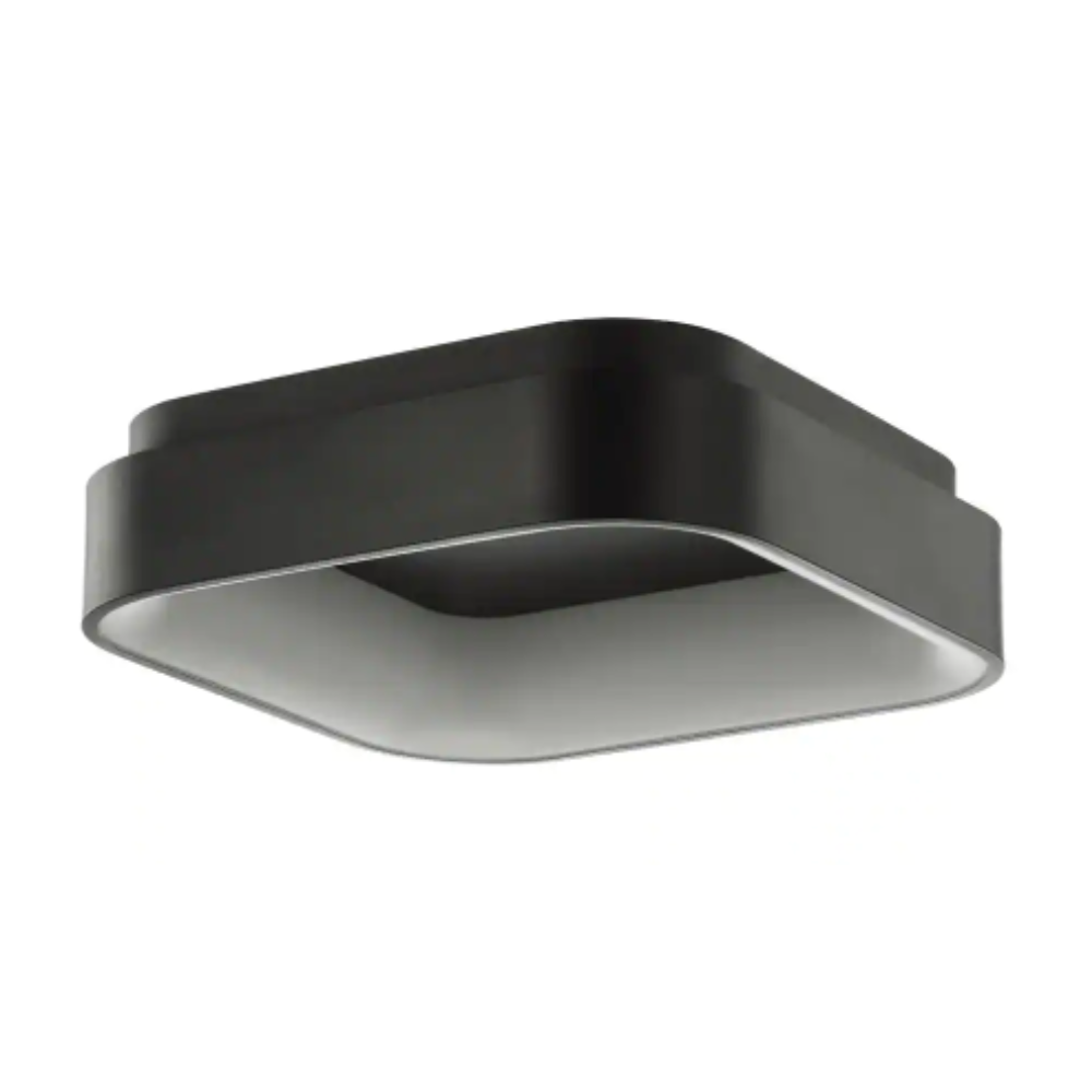 Jonathan Y Rafael 17.7 in. Black Integrated LED Metal Flush Mount Ceiling Light