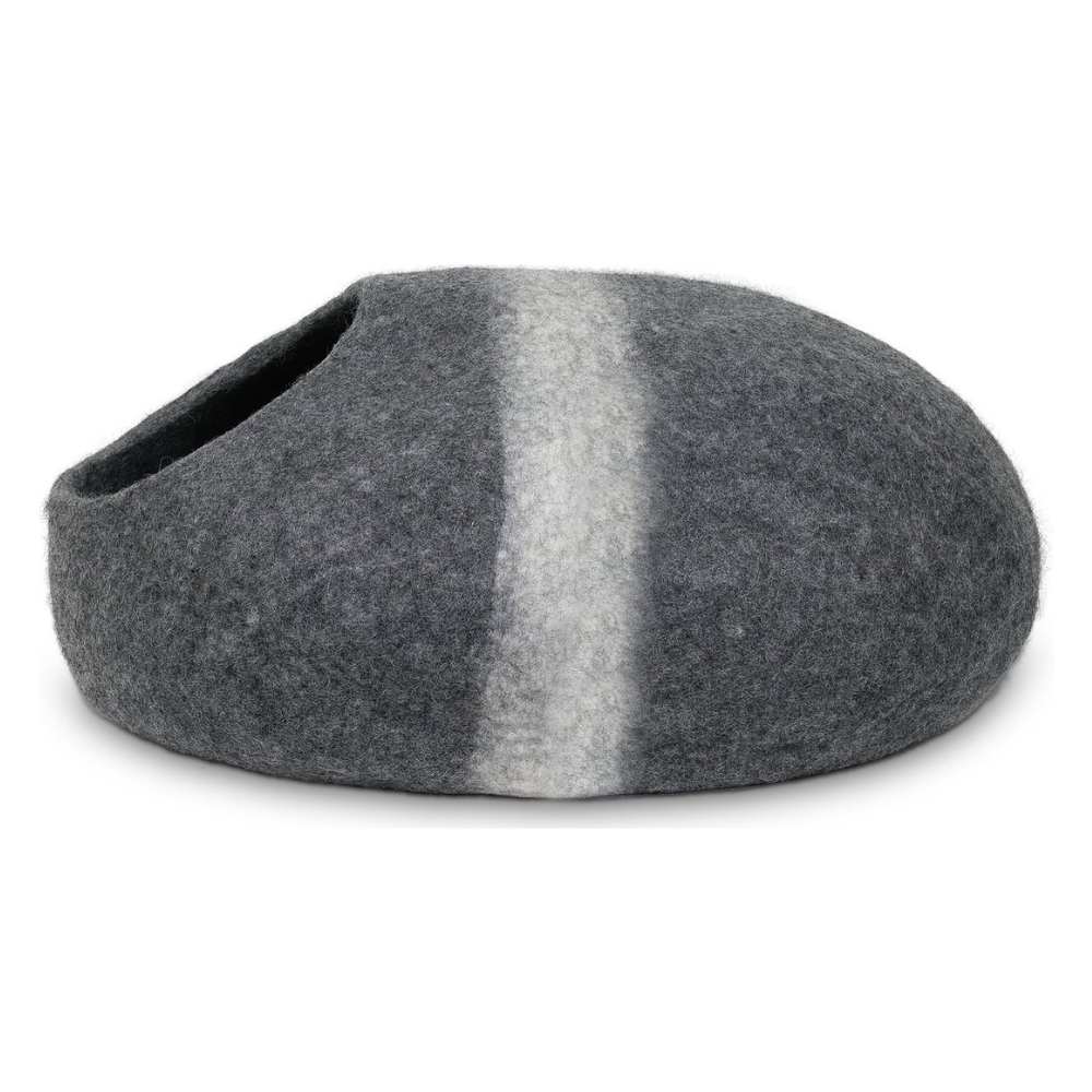 Mau Lifestyle Horizon Wool Felt Cave Cat Bed. Dark Gray