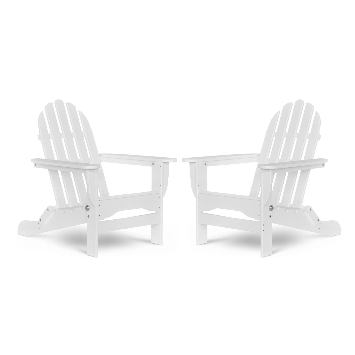 Three Posts Hartington Plastic Folding Adirondack Chair (Set of 2). White