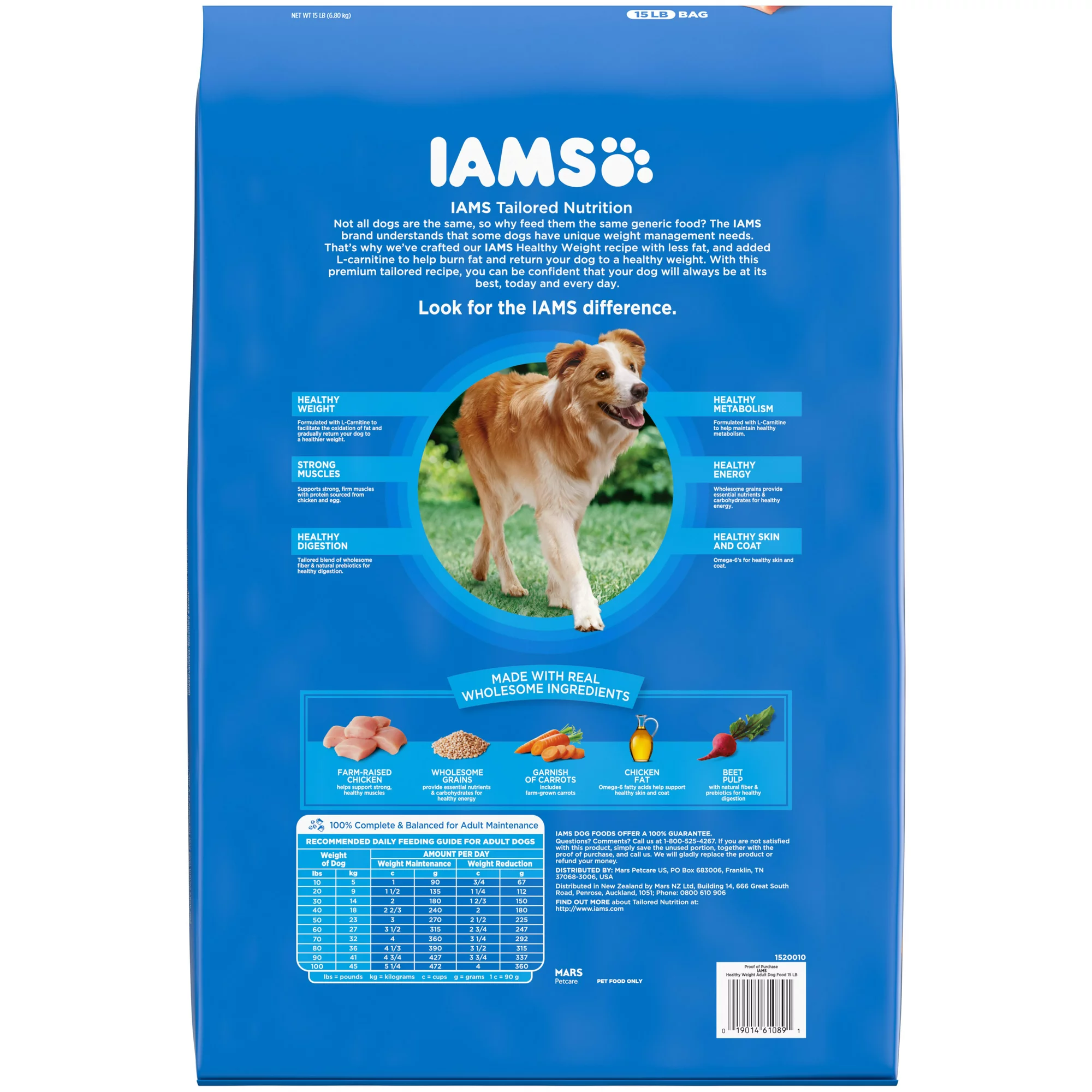 Iams Proactive Health Chicken Flavor Weight Control Dry Dog Food. 15 Lb. Bag