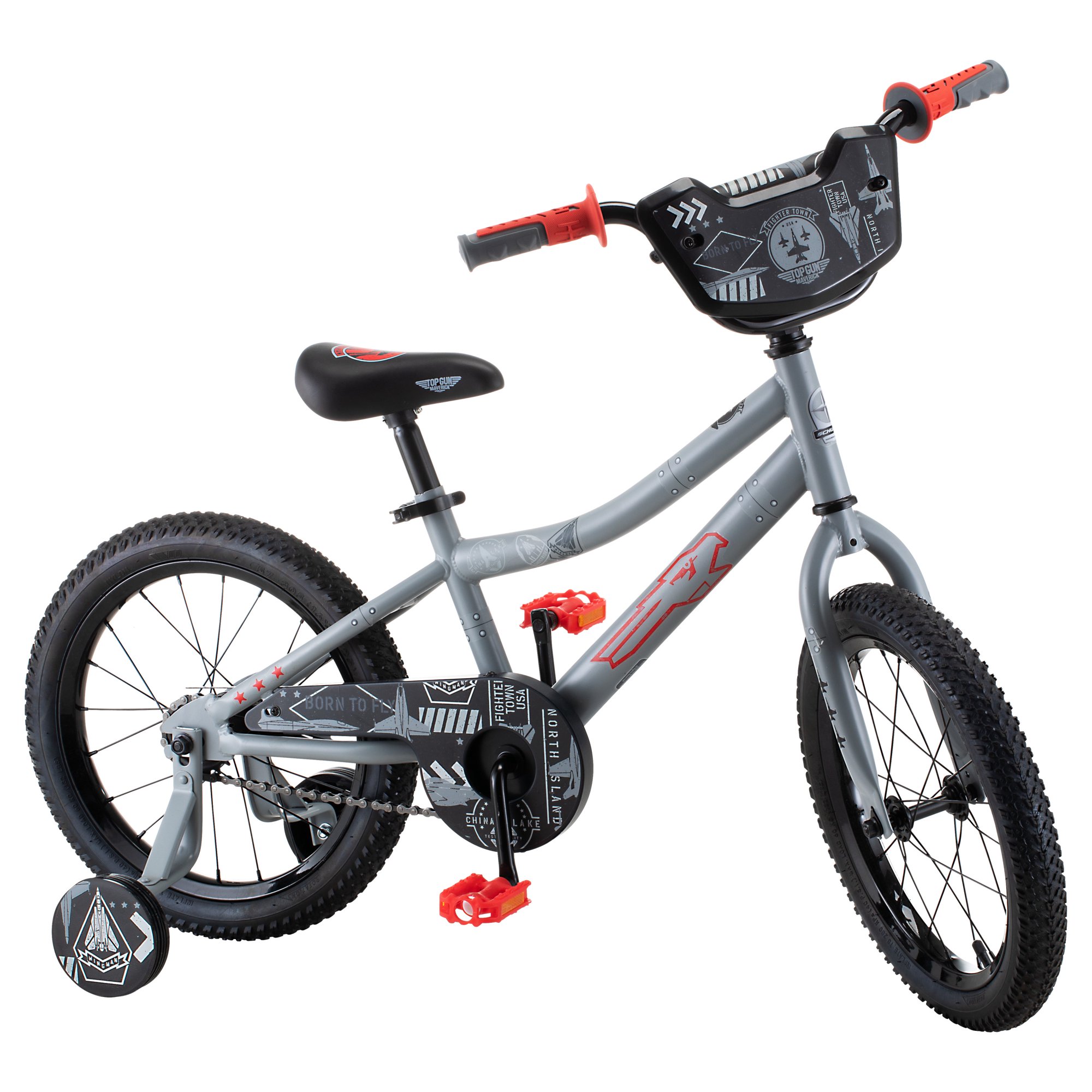 Top Gun Maverick Kids Sidewalk Bike. Single Speed. 16 Inch Wheels. Grey