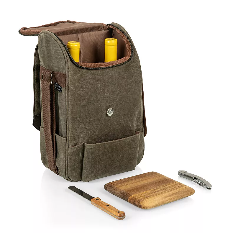 Legacy 2-Bottle Insulated Wine & Cheese Cooler with Cheese Board. Knife & Corkscrew