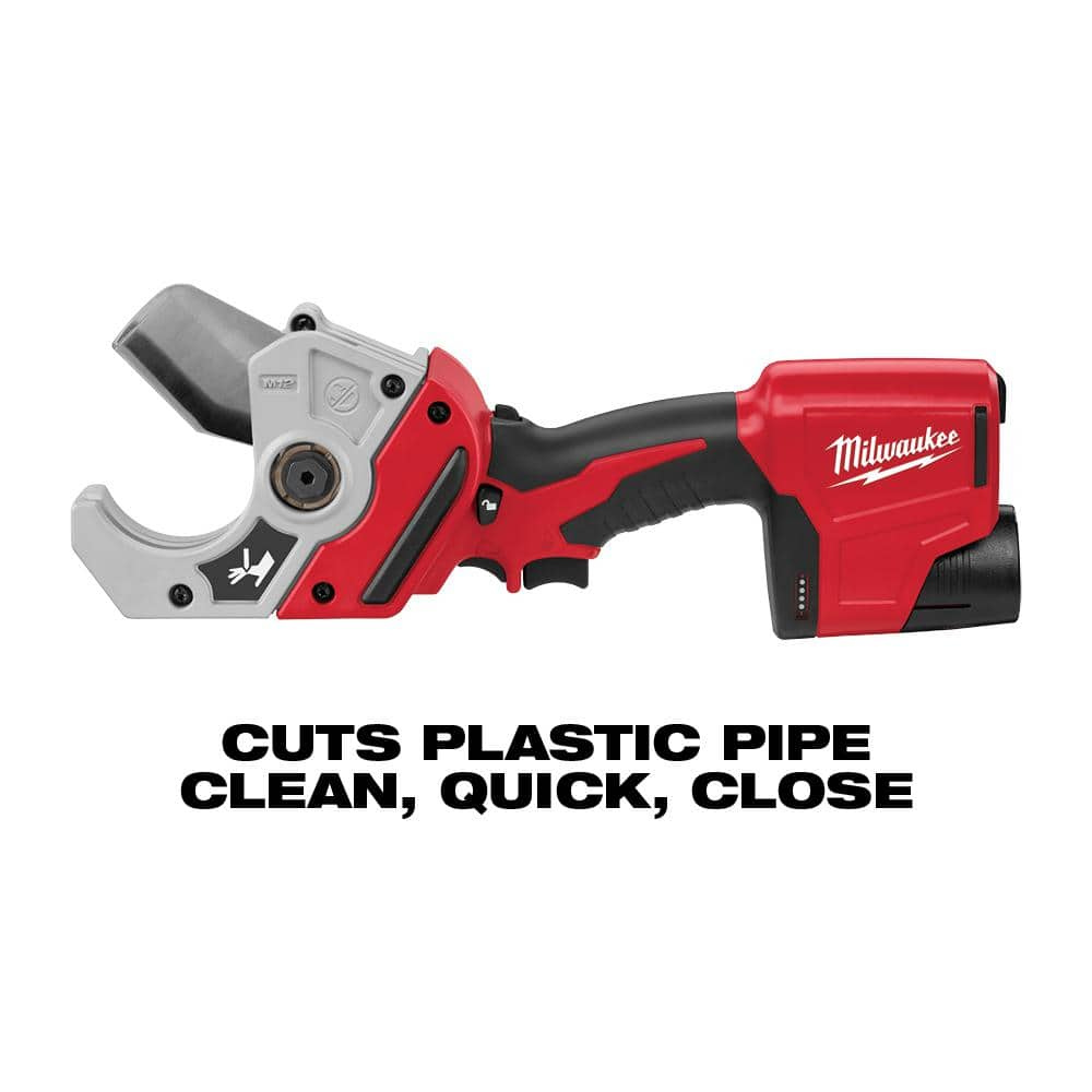 Milwaukee M12 12-Volt Lithium-Ion Cordless PVC Shear Kit With One 1.5 Ah Battery. Charger And Hard Case