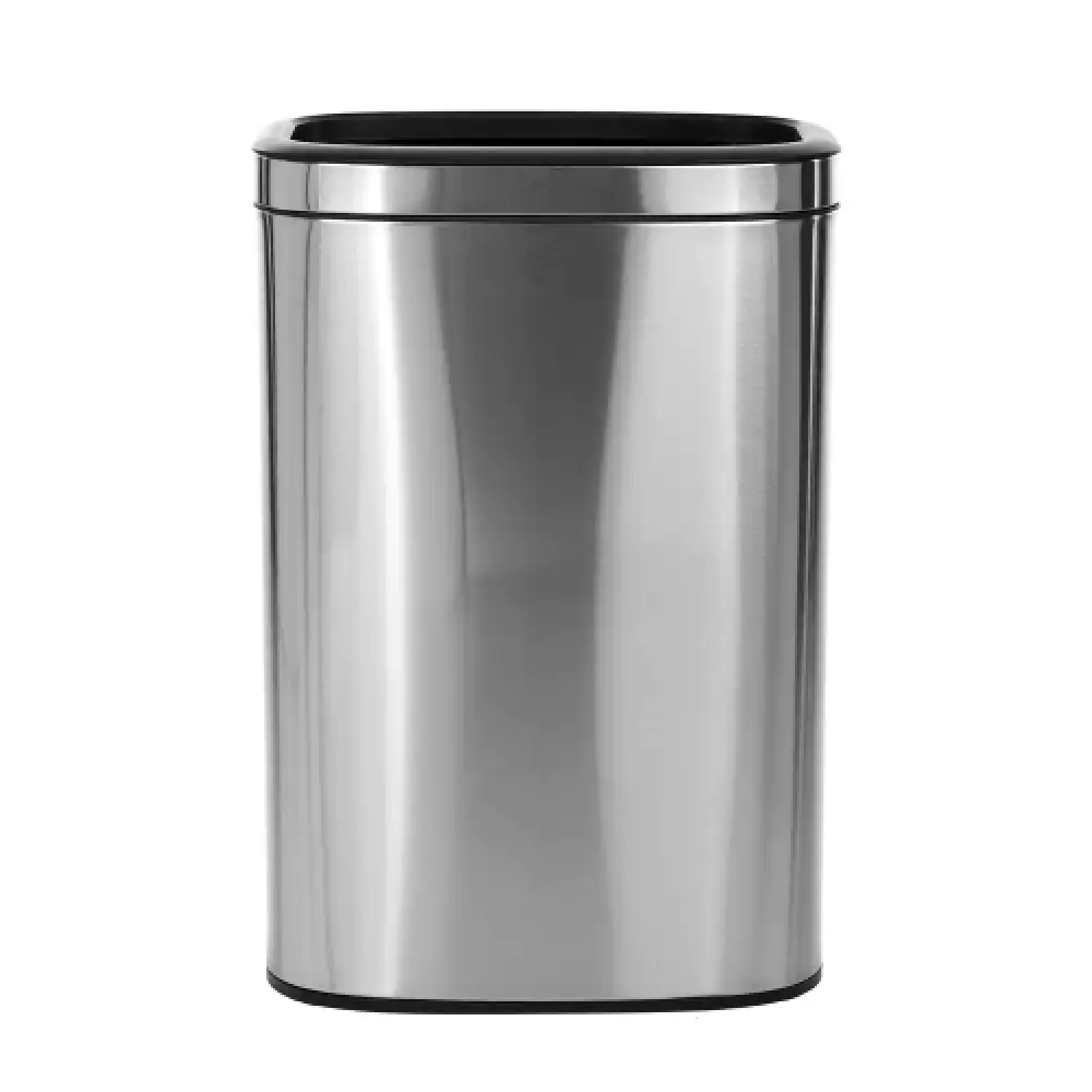 Alpine Industries 10.5 Gal. Stainless Steel Rectangular Liner Touchless Open Top Trash Can with Liner