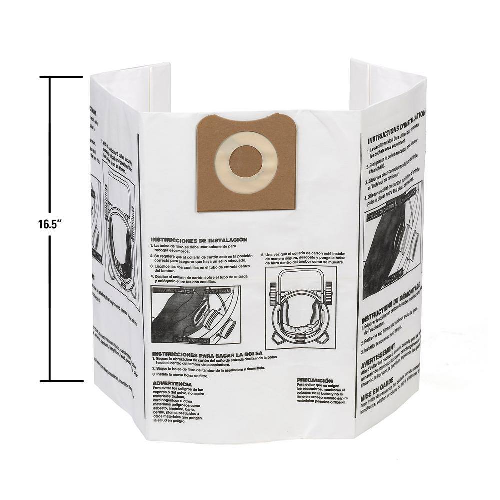 Ridgid High-Efficiency Size A Dust Bags for 12 gal. to 16 gal. Ridgid Wet/Dry Vacs (36-Pack)