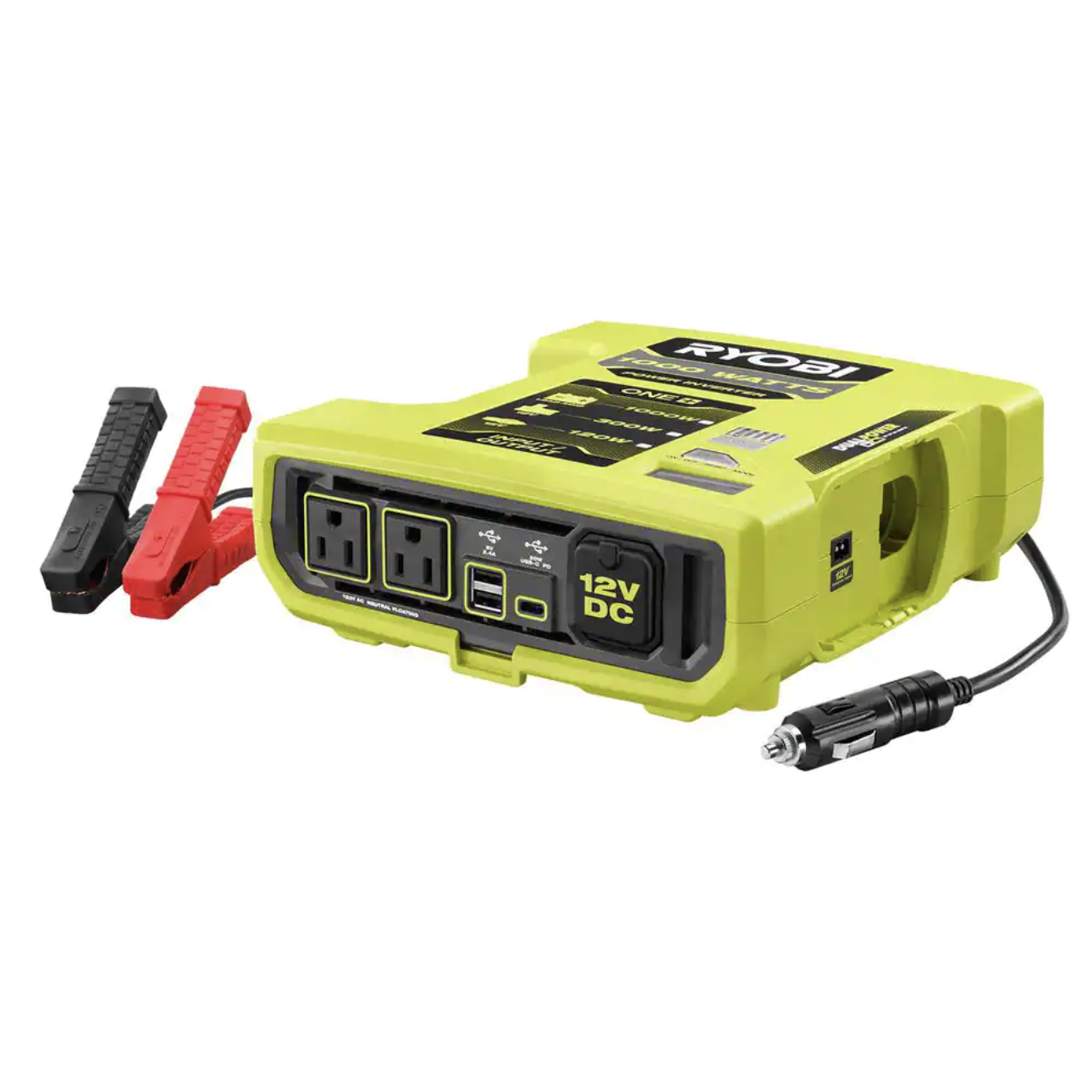 Ryobi ONE+ 18V 1000-Watt Max 12-Volt Automotive Power Inverter (RYI1030AVNM)