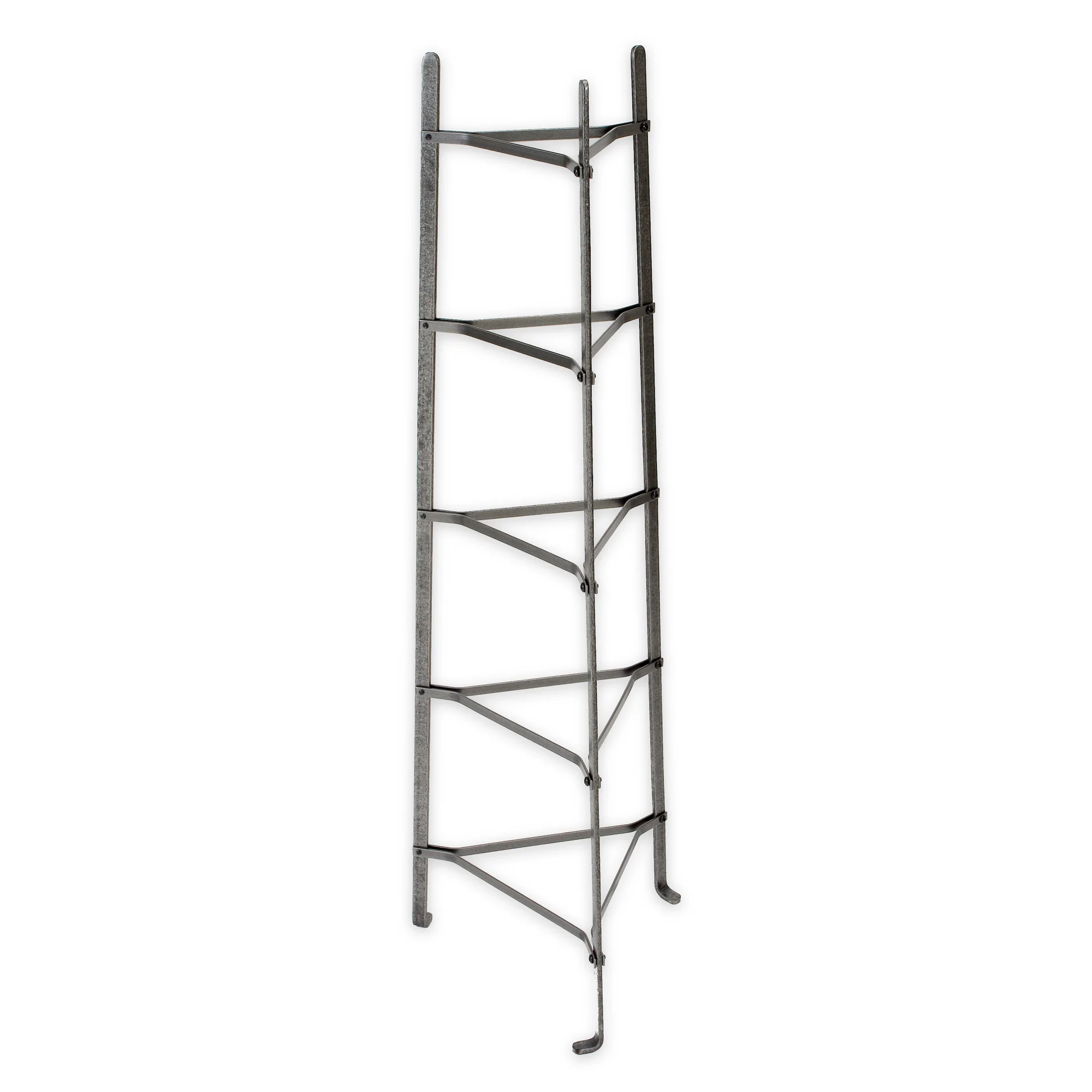 Gourmet 5-Tier Steel Cookware Floor Base Rack. Hammered Steel