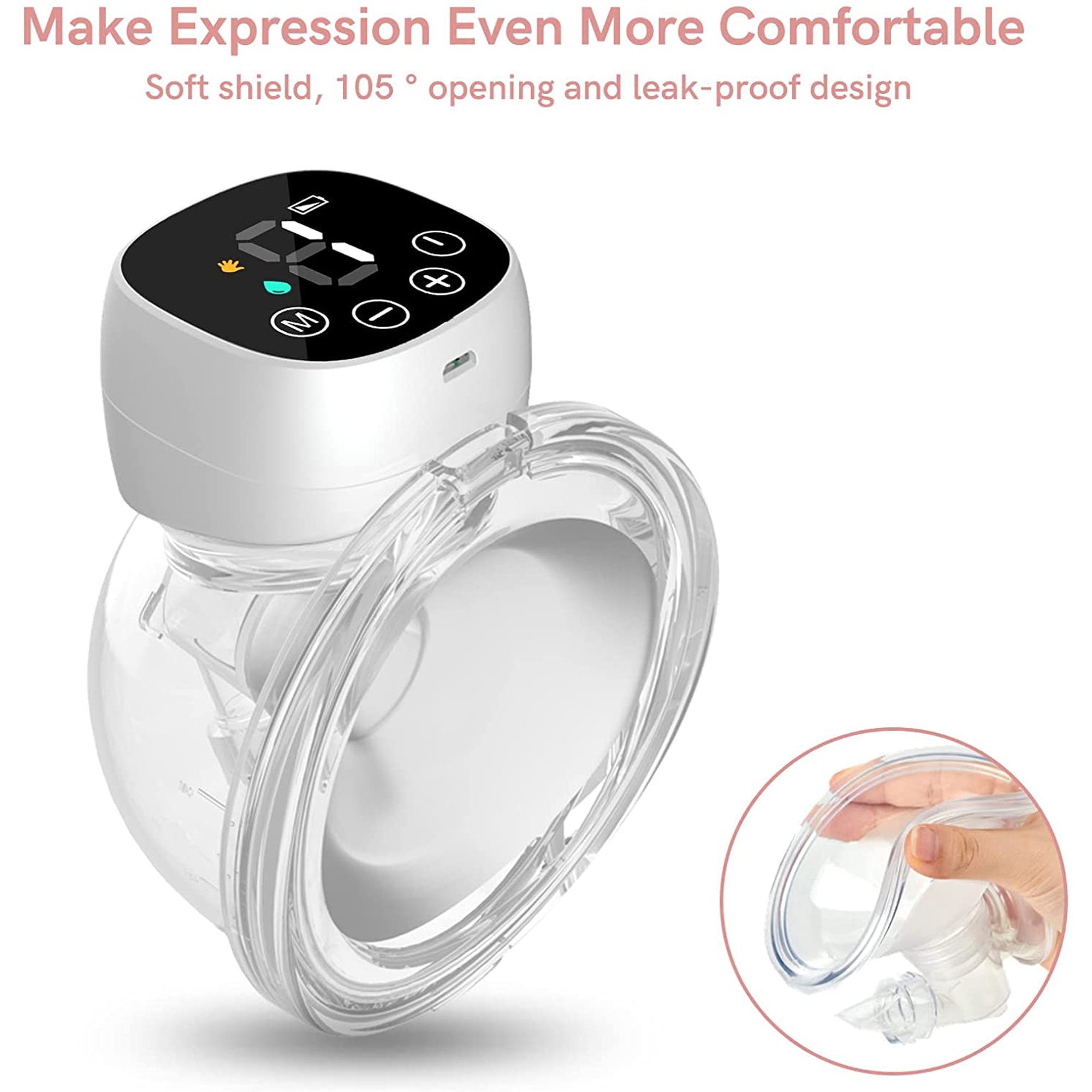 Jamjake Fwenlhey Wearable Breast Pump Hands Free Electric Breast Pump