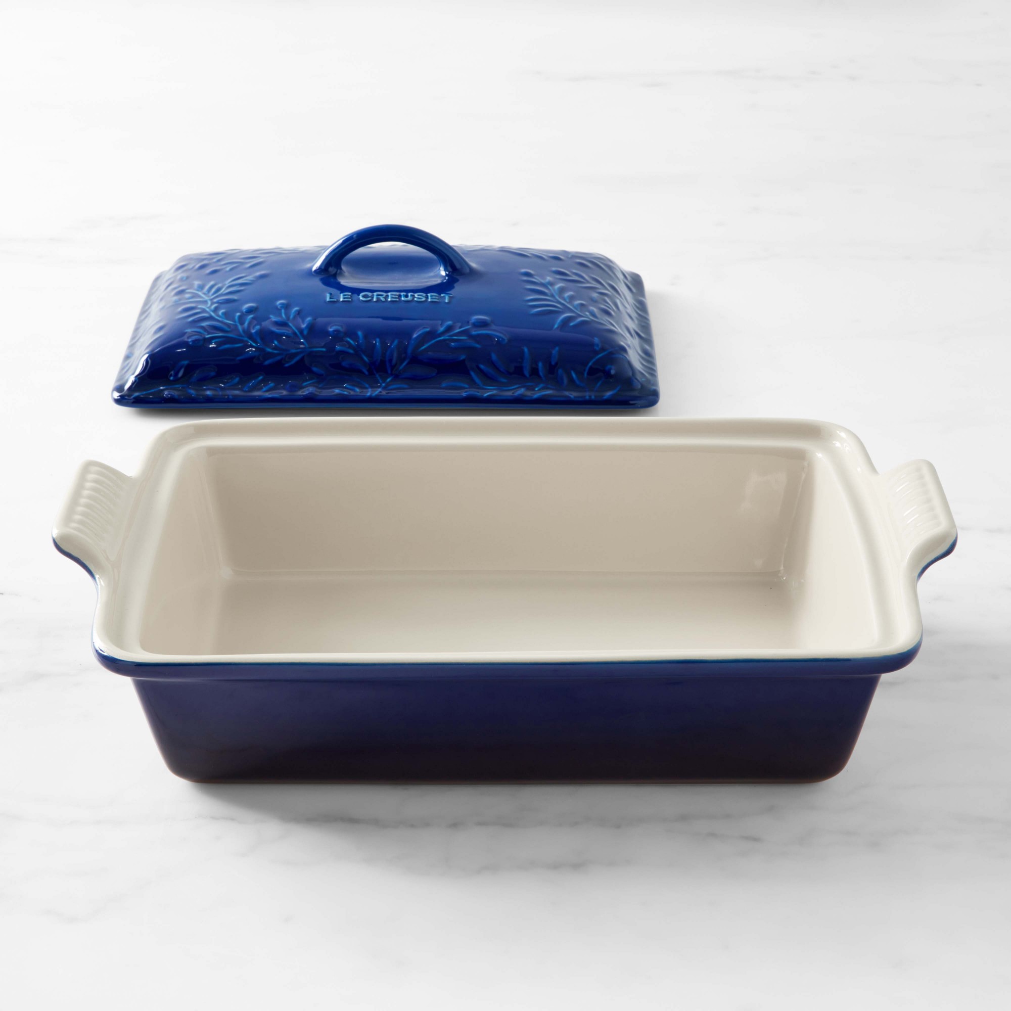 Olive Branch Heritage Stoneware Rectangular Covered Casserole. Indigo