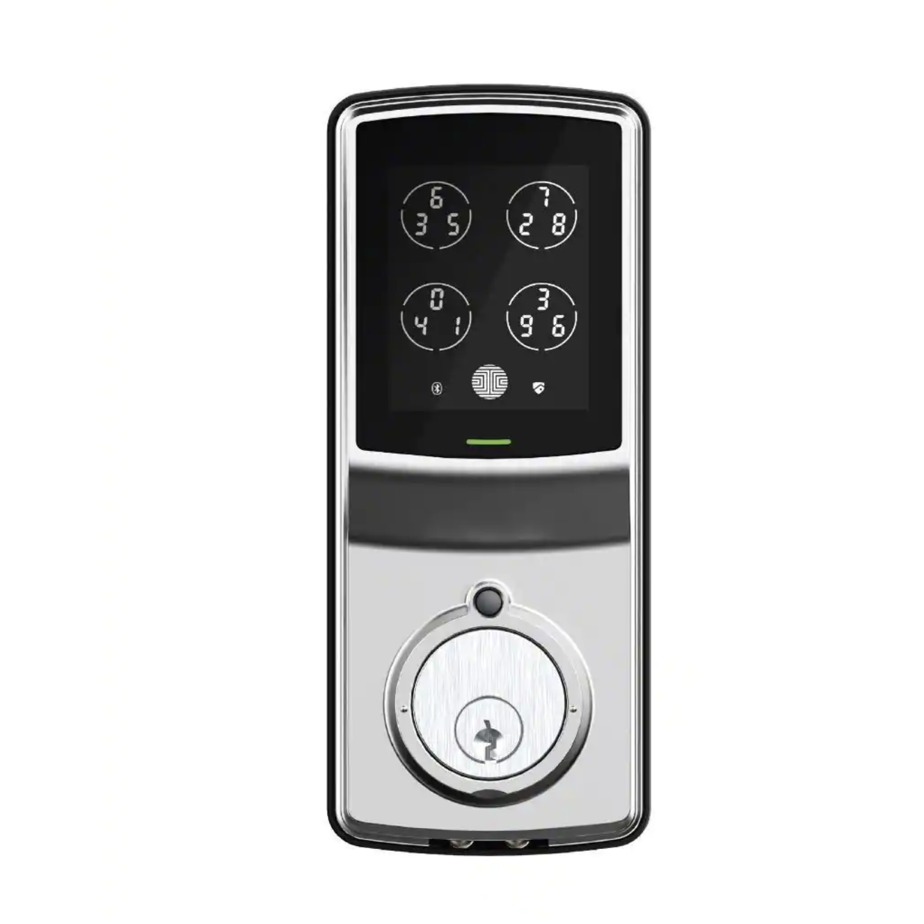Lockly Model-S Satin Nickel Single-Cylinder Smart Deadbolt Lock with Keypad. Bluetooth and Discrete PIN Code Input