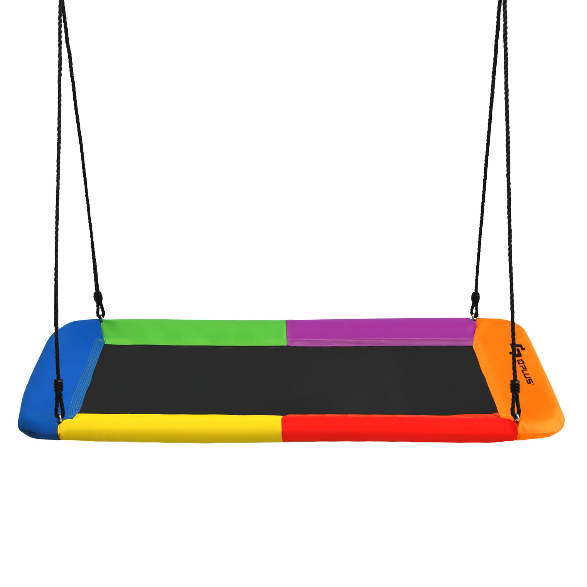 Costway Goplus 700 lbs Giant 60” Platform Tree Swing Outdoor with 2 Hanging Straps. Colorful