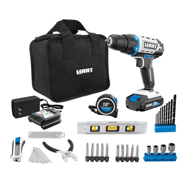 Hart 20-Volt Cordless 36-Piece Project Kit. 3/8-inch Drill/Driver