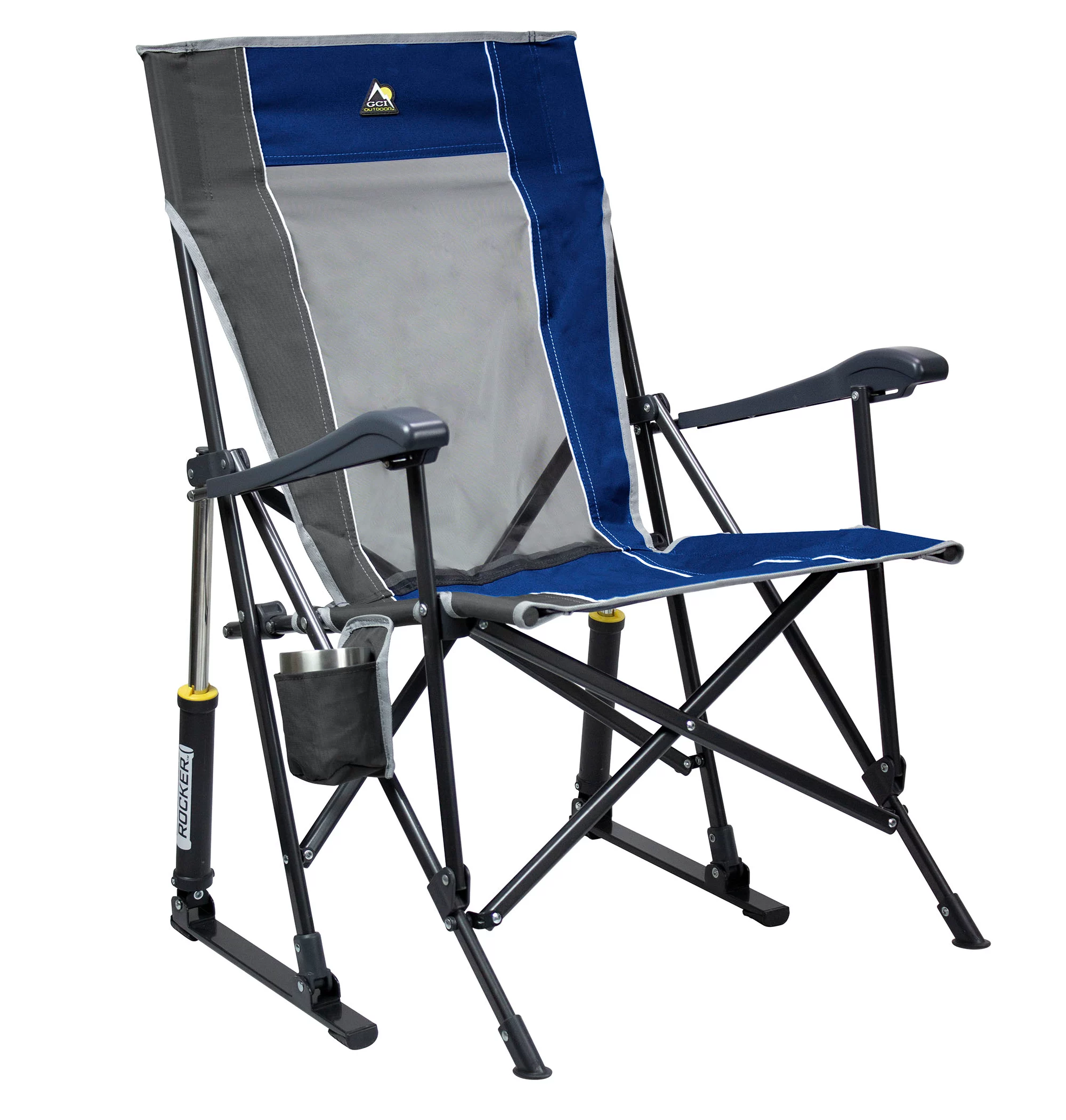 GCI Outdoor RoadTrip Rocker Chair. Royal/Pewter