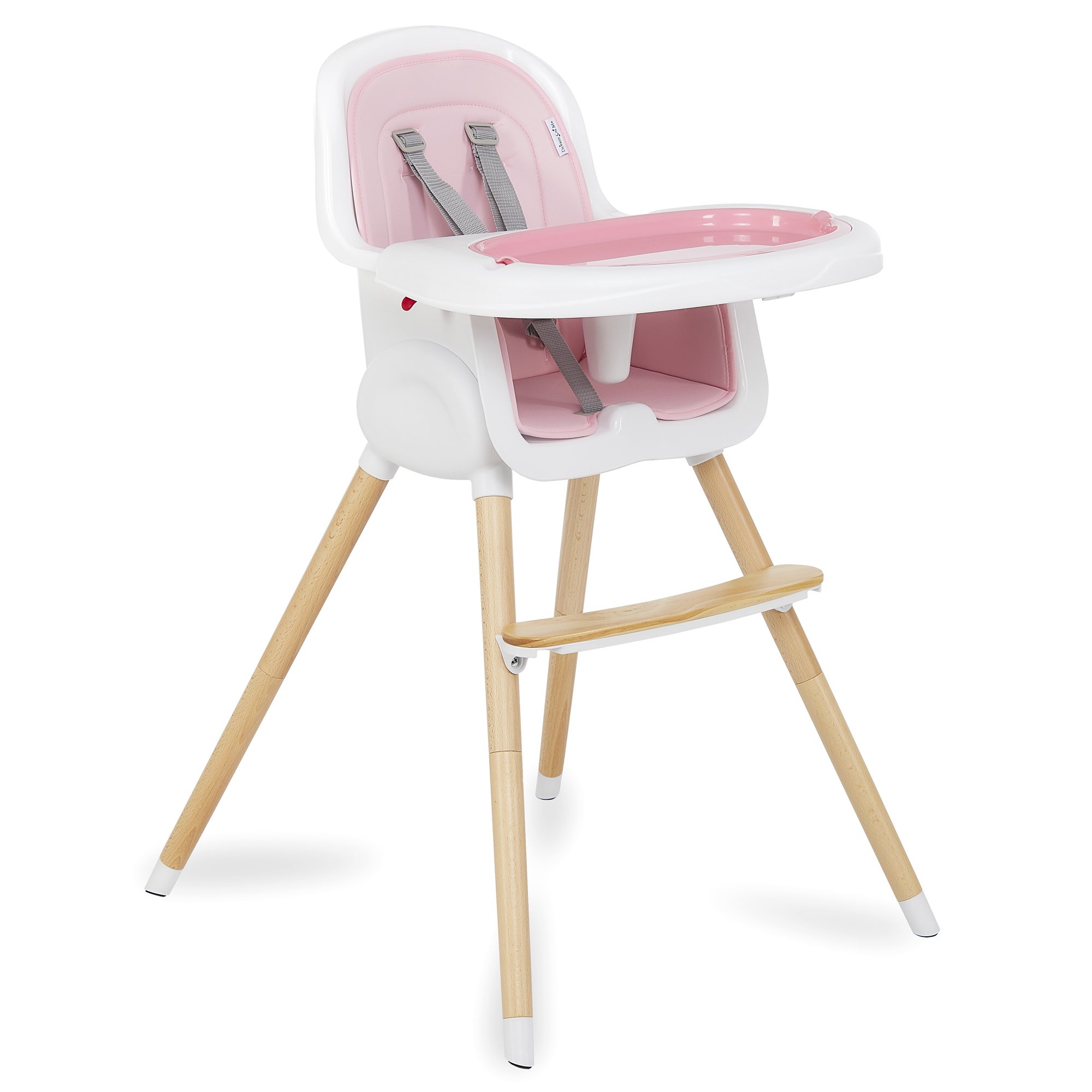 Dream On Me Lulu 2-in-1 Highchair. Convertible. Compact High Chair. Light weight. Portable. Blush Pink