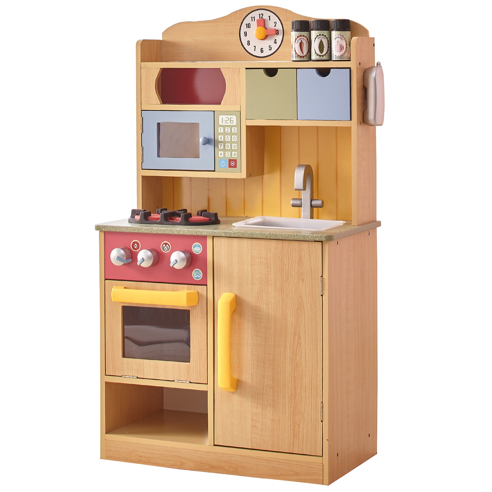 Teamson Kids - Little Chef Florence Classic Play Kitchen. Wood Grain