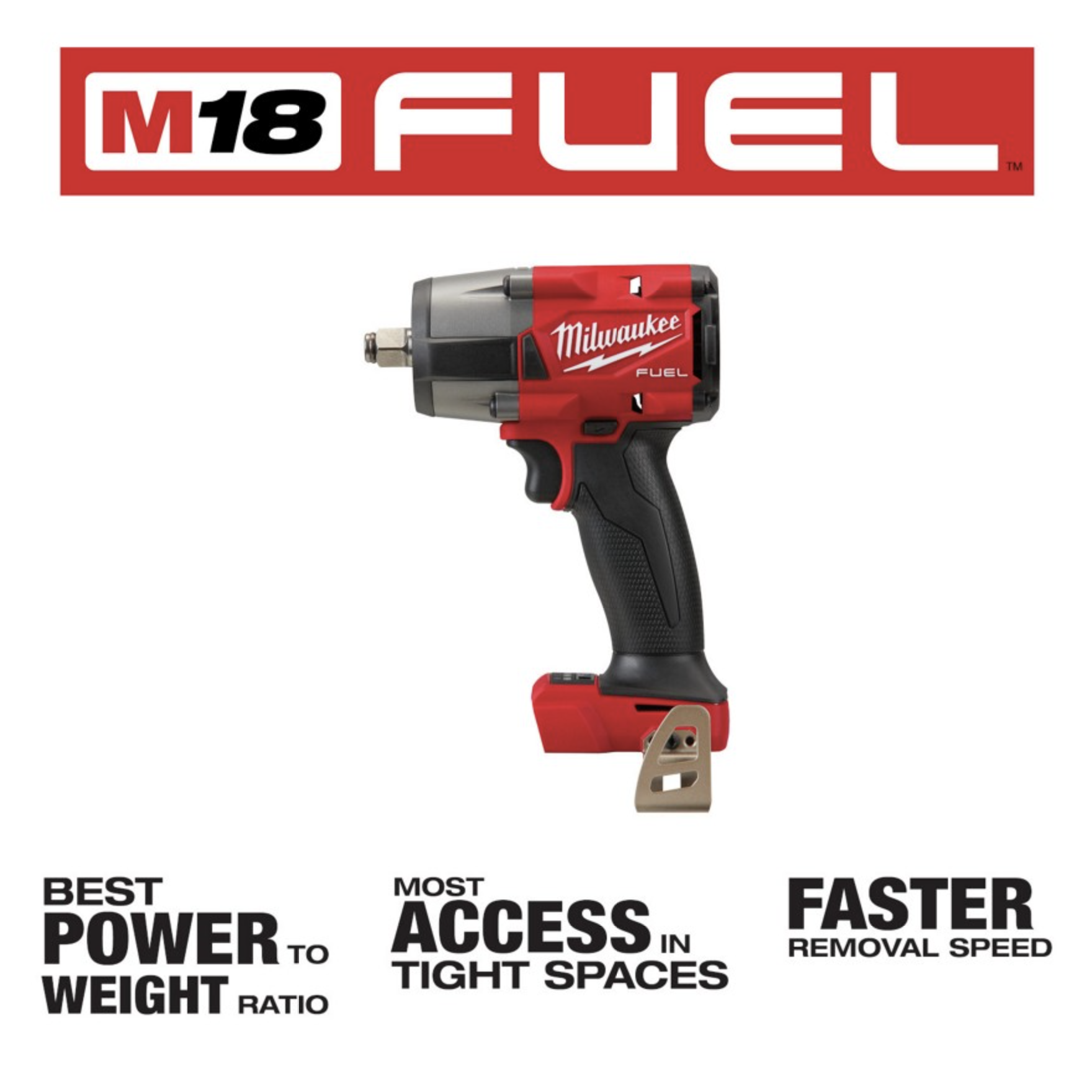 Milwaukee M18 FUEL 1/2″” Mid-Torque Impact Wrench W/ Friction Ring. Bare Tool (296220)