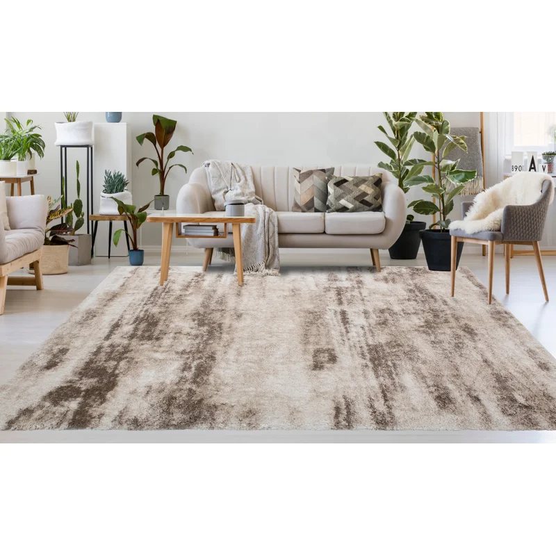 17 Stories Alban Performance Beige Rug. Rectangle 7-10” x 10′