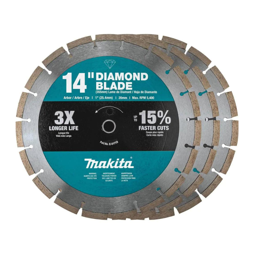 Makita 14 in. Segmented Rim Diamond Blade For General Purpose (3-Pack)