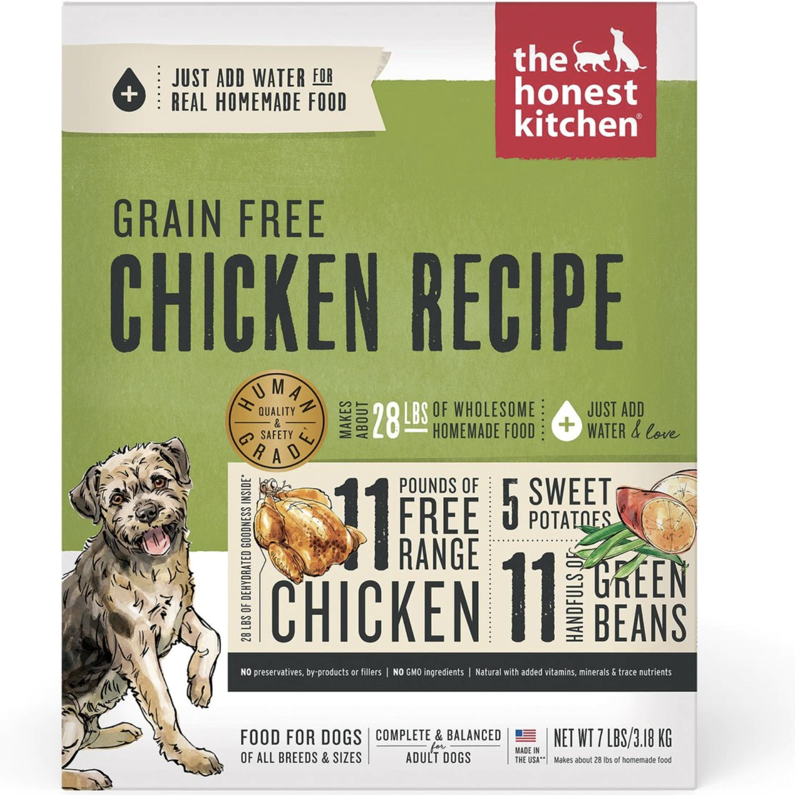 The Honest Kitchen Chicken Recipe Grain-Free Dehydrated Dog Food. 7-lb box