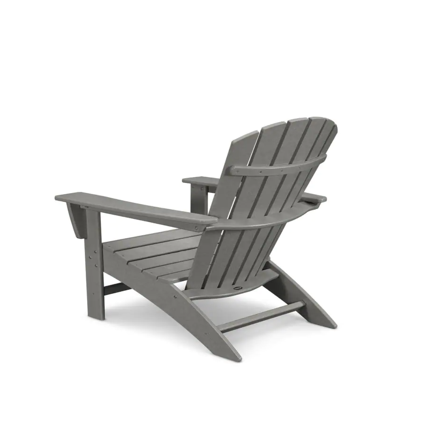 Polywood Grant Park Traditional Curveback Slate Grey Plastic Patio Adirondack Chair Outdoor