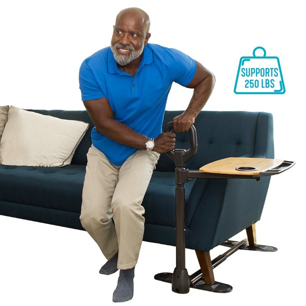 Able Life Able Tray Table. Adjustable Wooden Swivel TV and Laptop Table