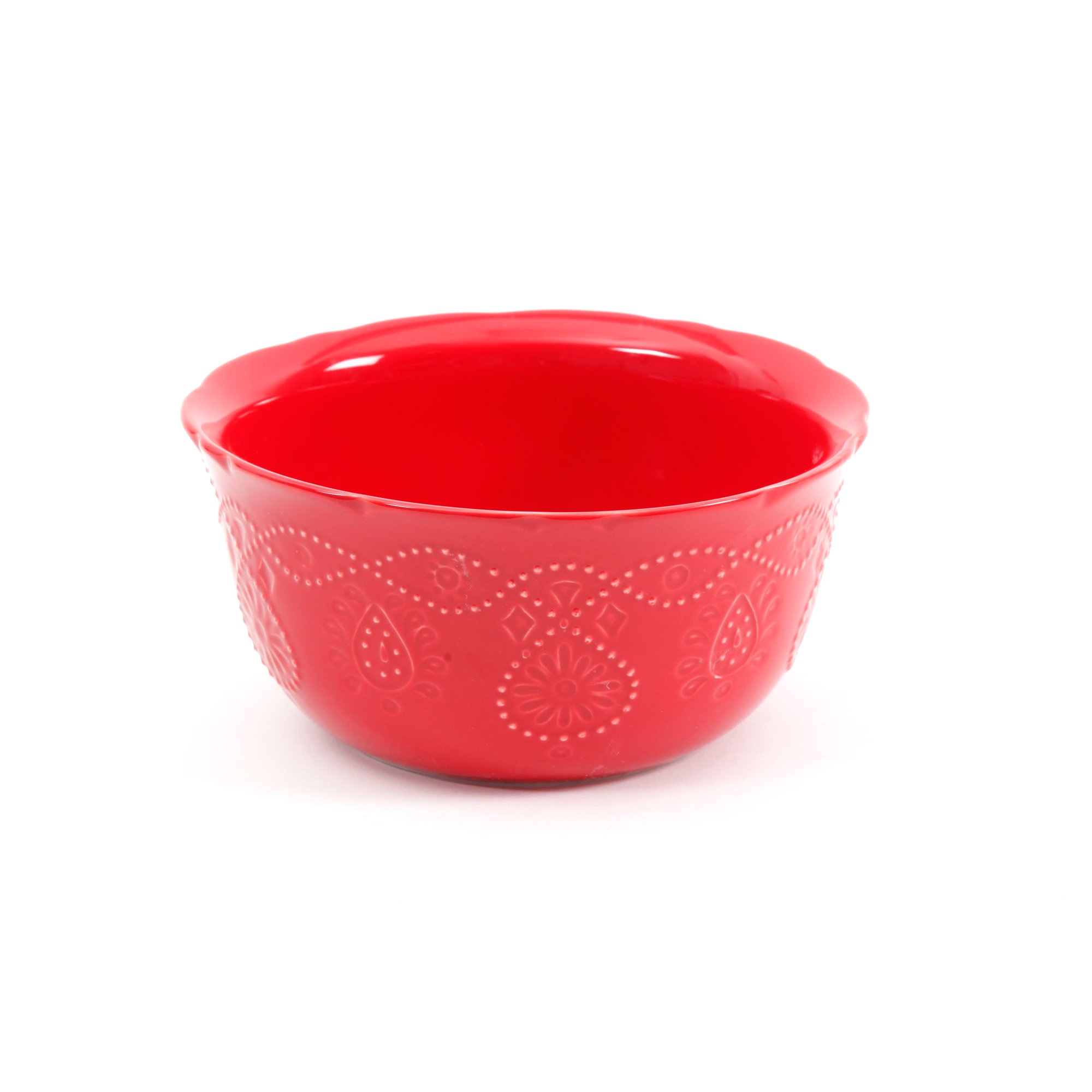 The Pioneer Woman Cowgirl Lace 12-Piece Dinnerware Set. Red