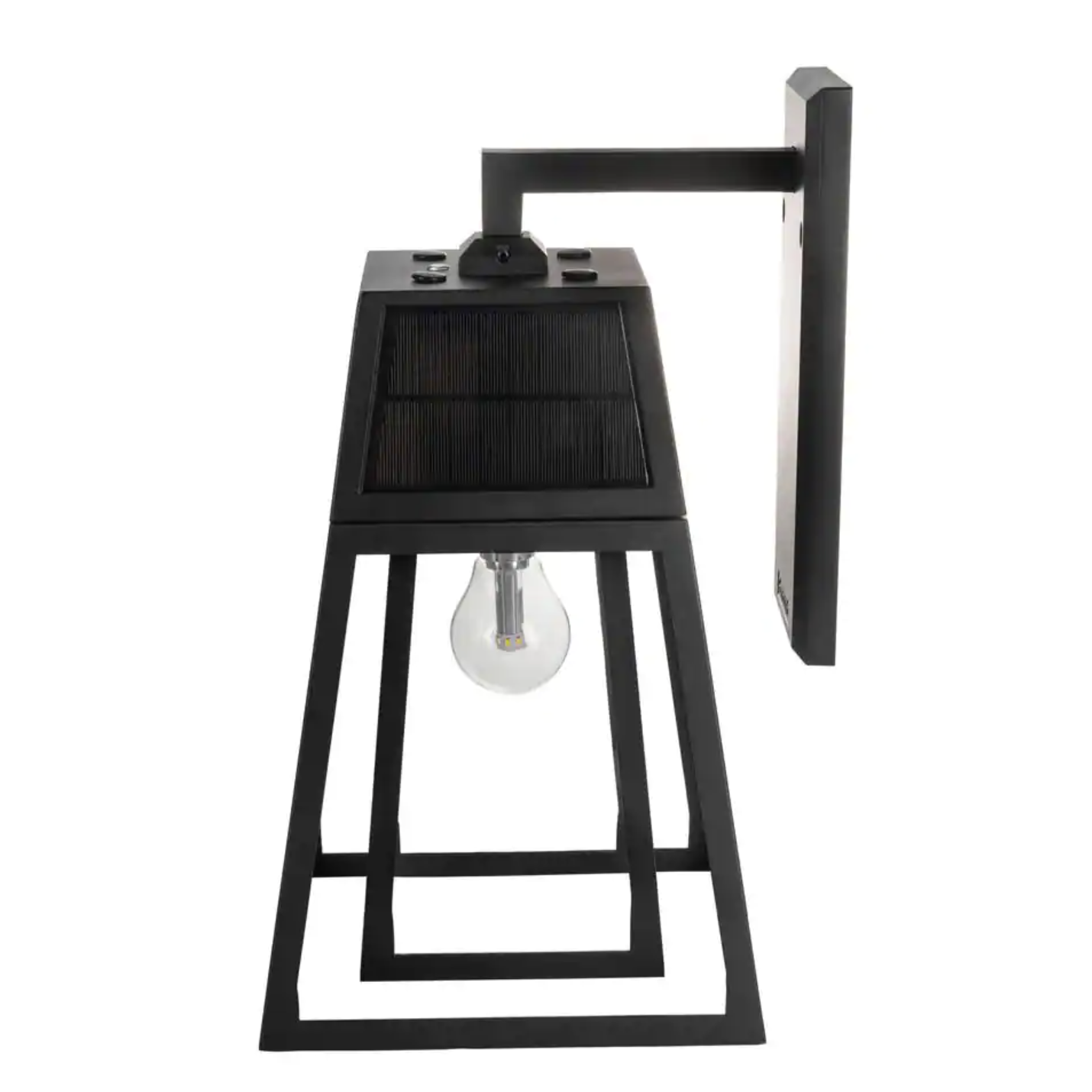 Gama Sonic Aria 1-Light Black Solar Outdoor Wall Sconce with Integrated Solar Panels