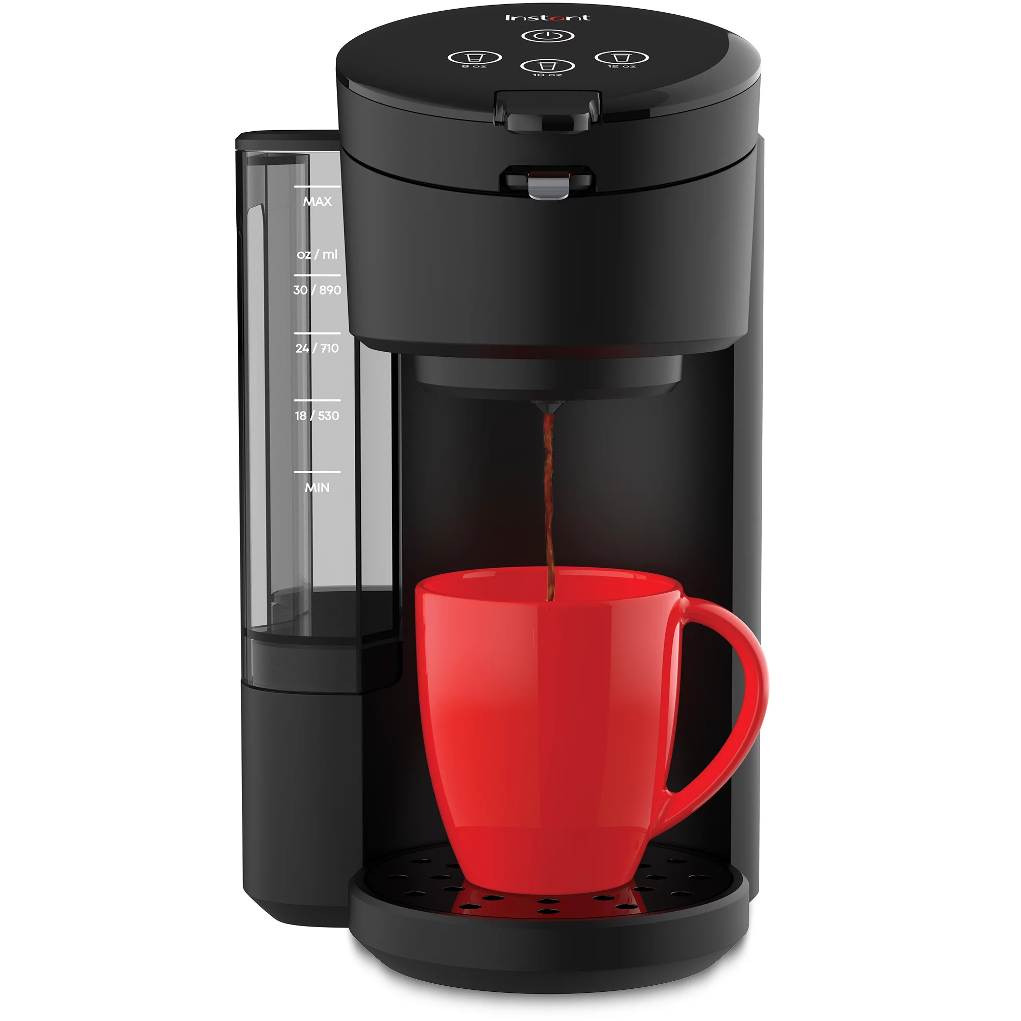 Instant Solo 2-in-1 Single Serve Coffee Maker for K-Cup Pods and Ground Coffee. Black