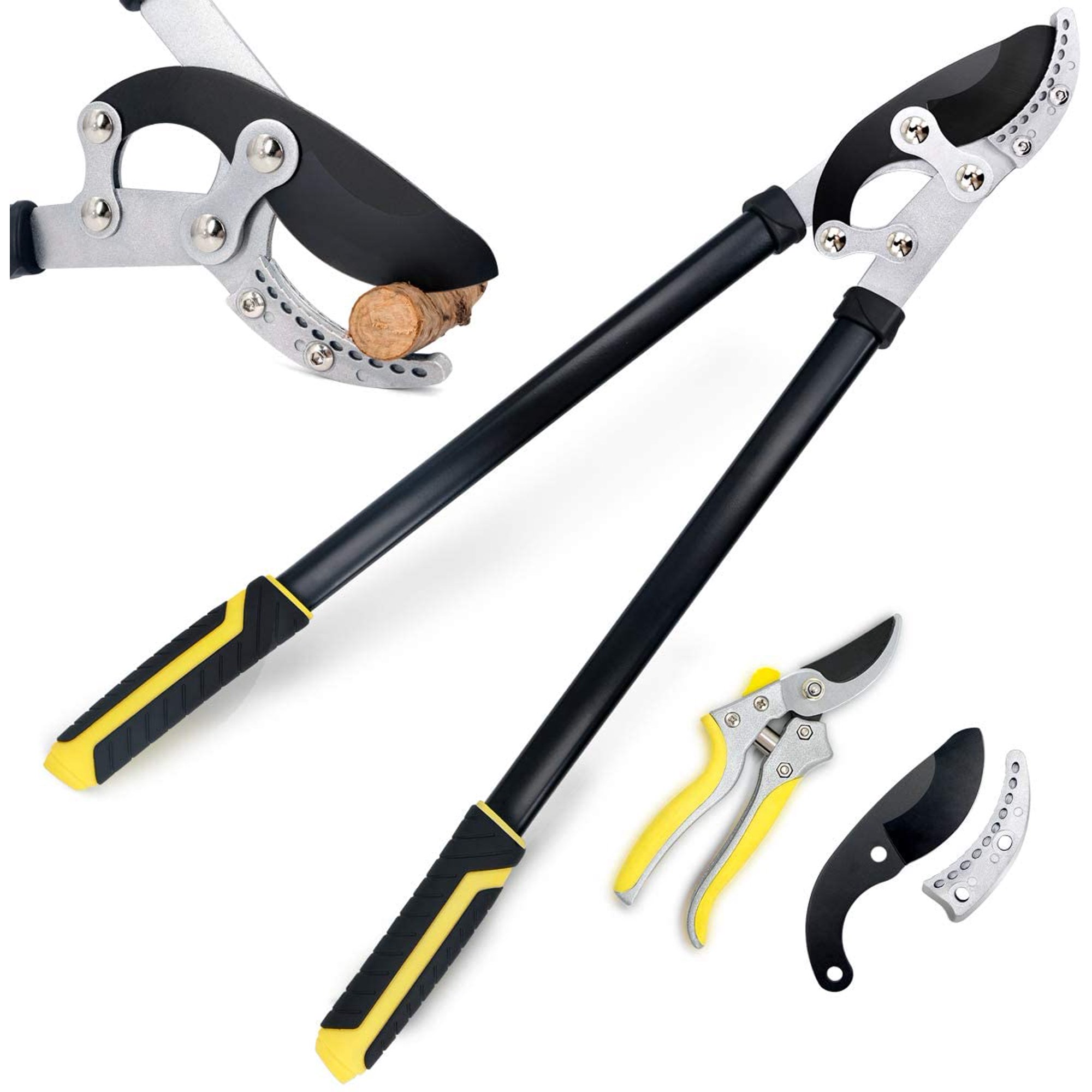 Jardineer 2″ Anvil Loppers Shears - Loppers Heavy Duty with Garden Shears & Spare Blade