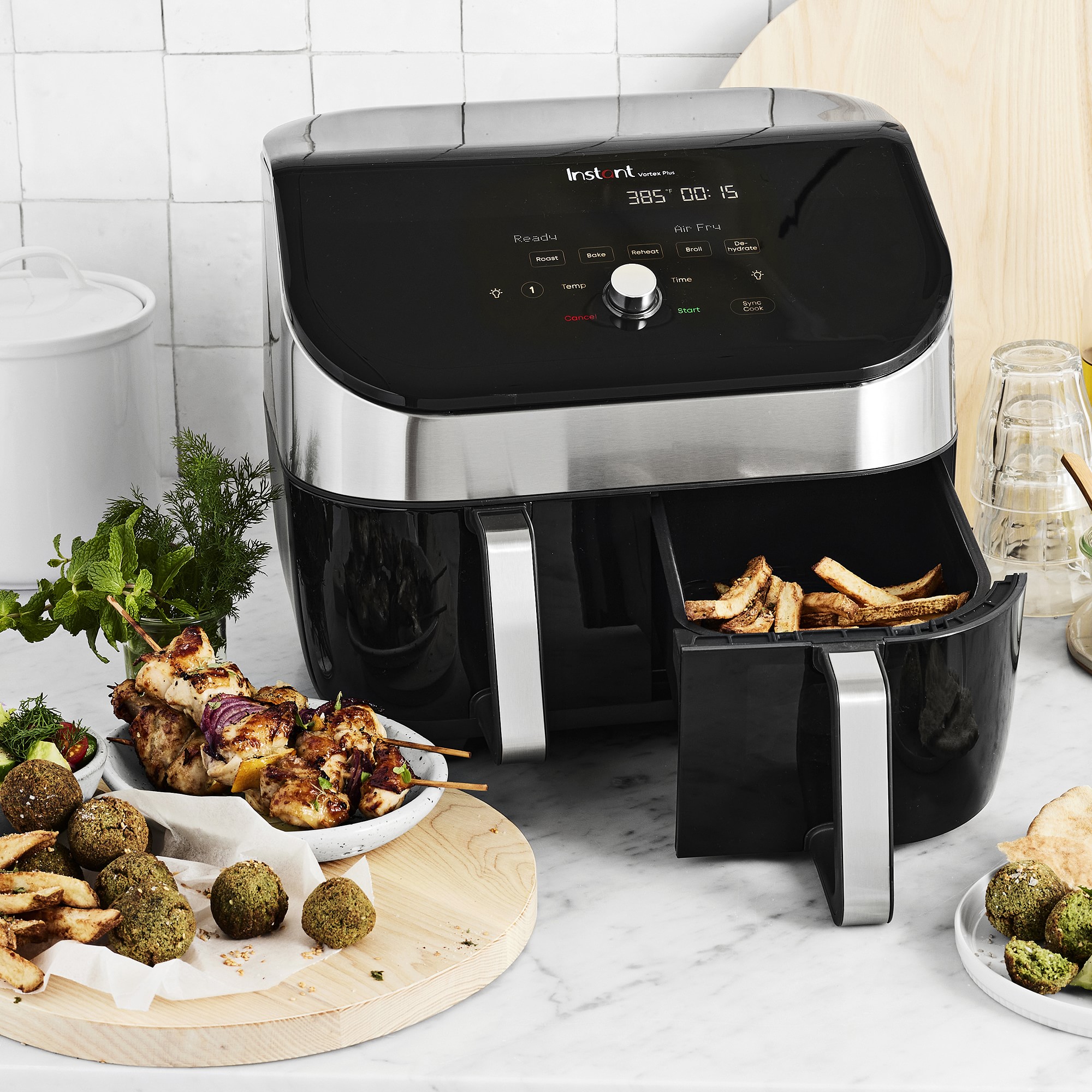 Instant Vortex 8-Qt. Plus Dual ClearCook Stainless-Steel Air Fryer