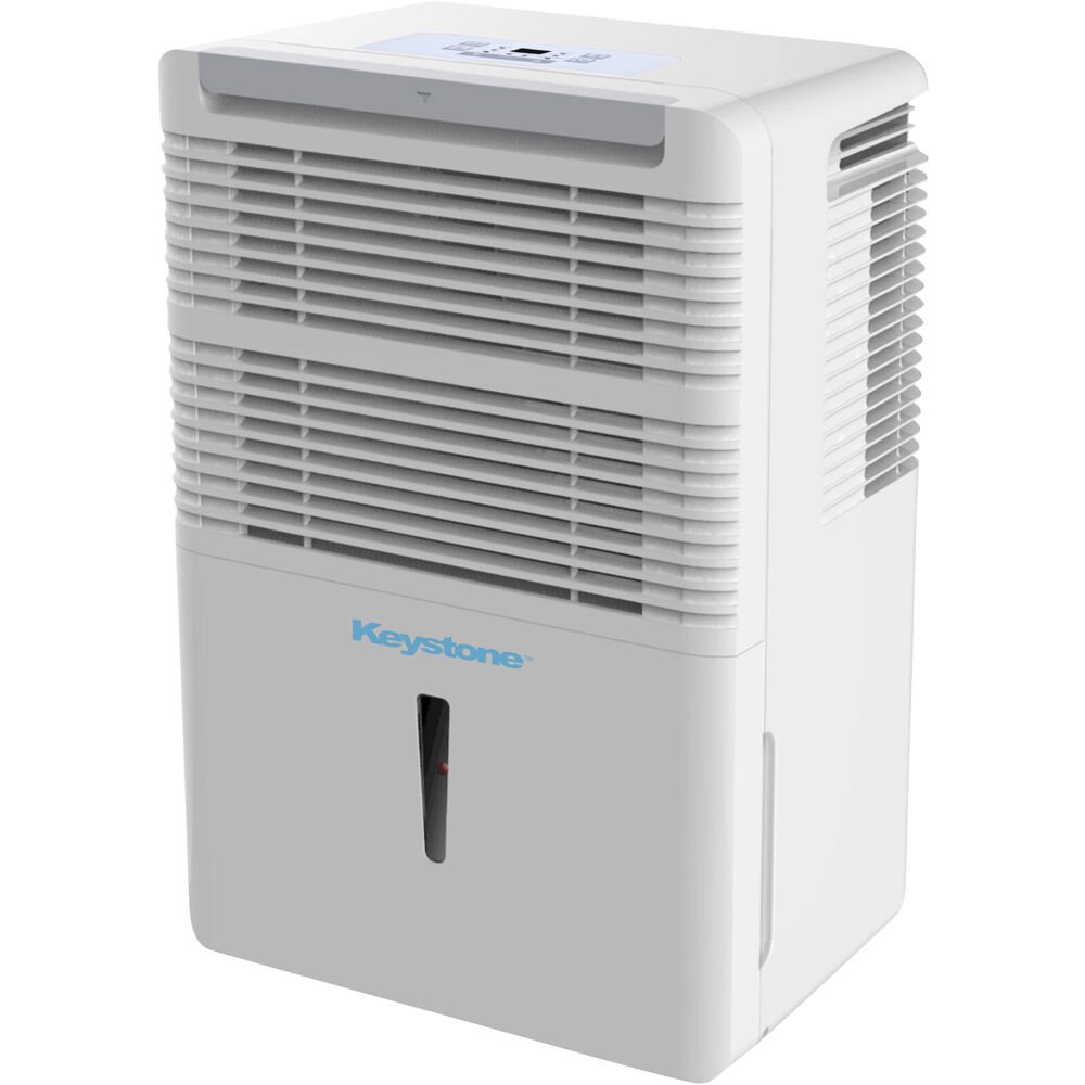 Keystone KSTAD354D 35 Pint Dehumidifier. Moisture Removal up to 3.000 Sq.Ft.. Portable with Wheels