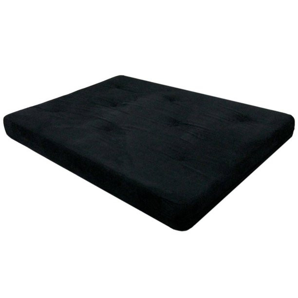 Mainstays 6 Inch Tufted Futon Mattress. Full Size. Black