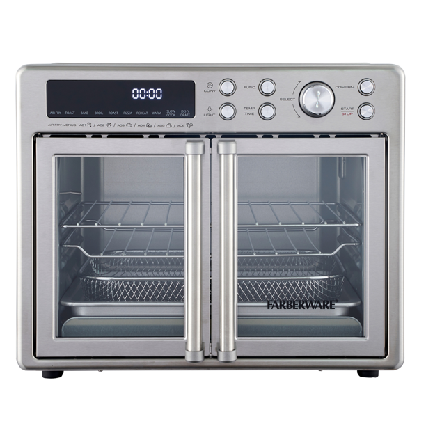 Farberware Brand 25L 6-Slice Toaster Oven with Air Fry. French Door. FW12-100024316